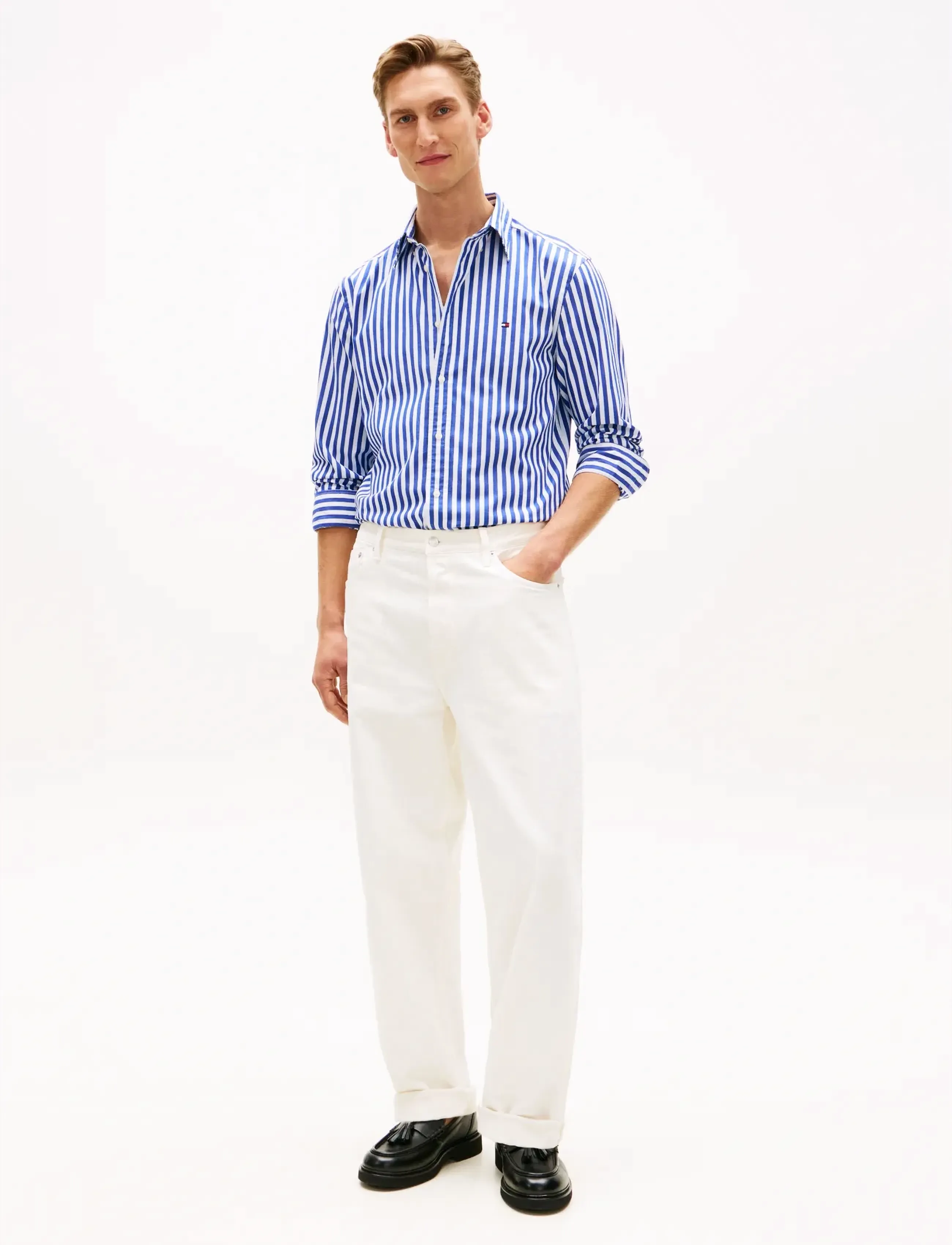 Tommy Hilfiger - FLEX POPLIN CLASSIC STP RF SHIRT - gestreifte hemden - wedge blue   stripe - 3
