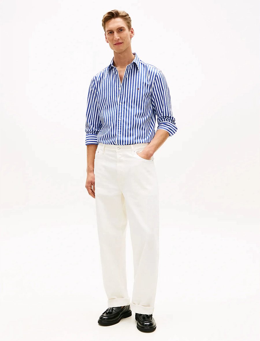 Tommy Hilfiger - FLEX POPLIN CLASSIC STP RF SHIRT - koszule w paski i prążki - wedge blue stripe - 3