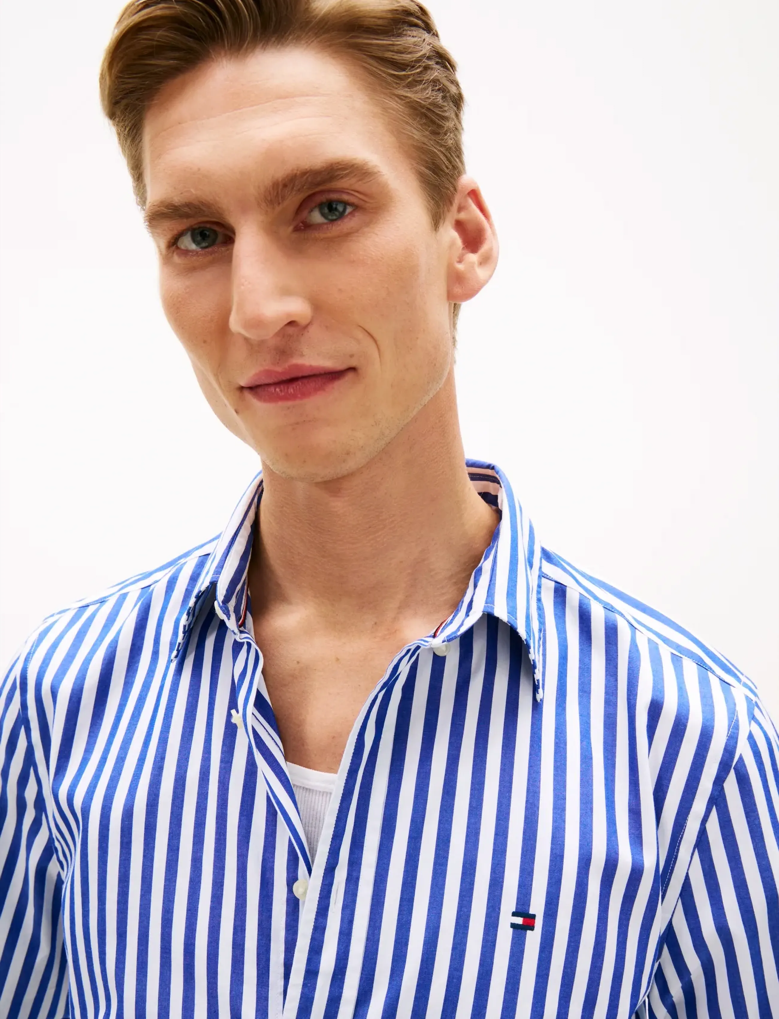 Tommy Hilfiger - FLEX POPLIN CLASSIC STP RF SHIRT - gestreifte hemden - wedge blue   stripe - 4