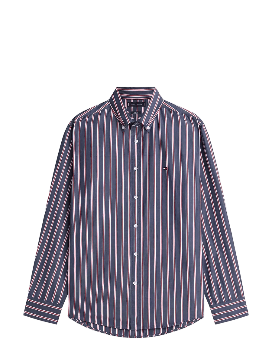 Tommy Hilfiger - FLEX POPLIN BOLD STRIPE RF SHIRT - gestreifte hemden - carbon navy stripe - 1