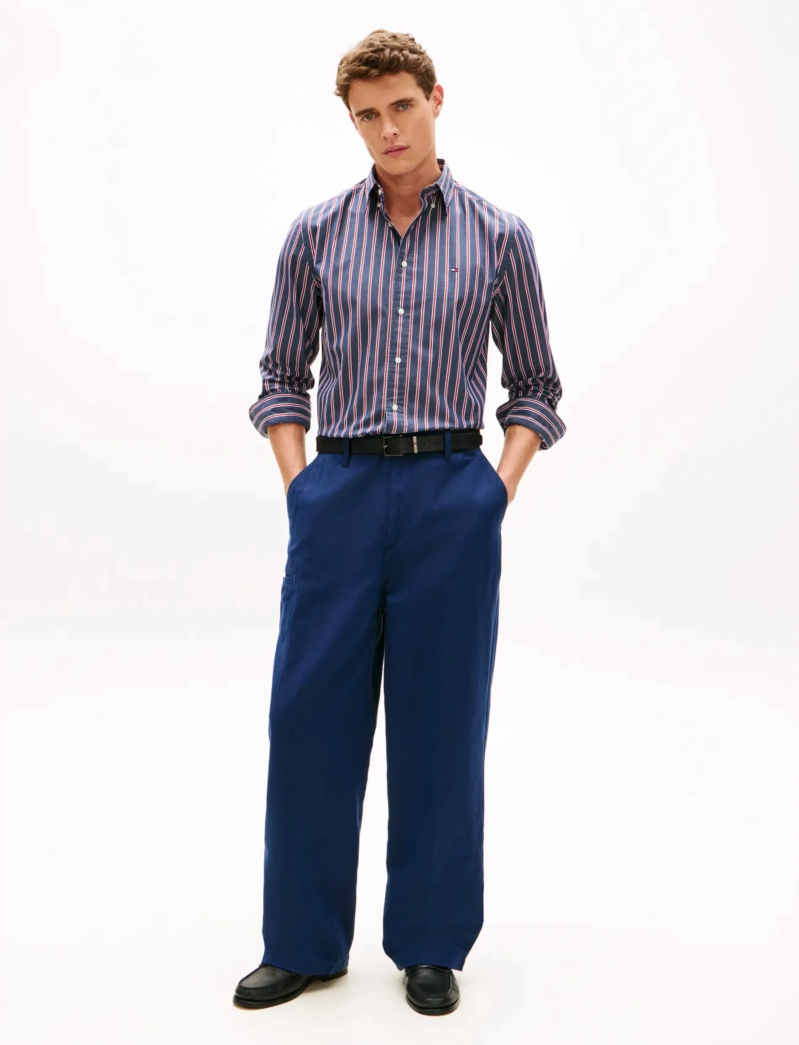 Tommy Hilfiger - FLEX POPLIN BOLD STRIPE RF SHIRT - triibulised särgid - carbon navy   stripe - 3