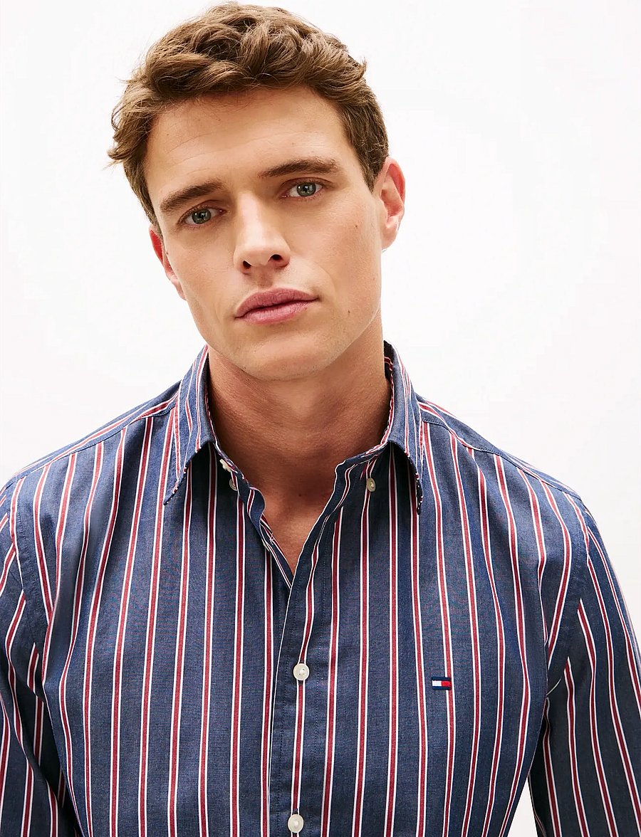 Tommy Hilfiger - FLEX POPLIN BOLD STRIPE RF SHIRT - gestreifte hemden - carbon navy stripe - 4