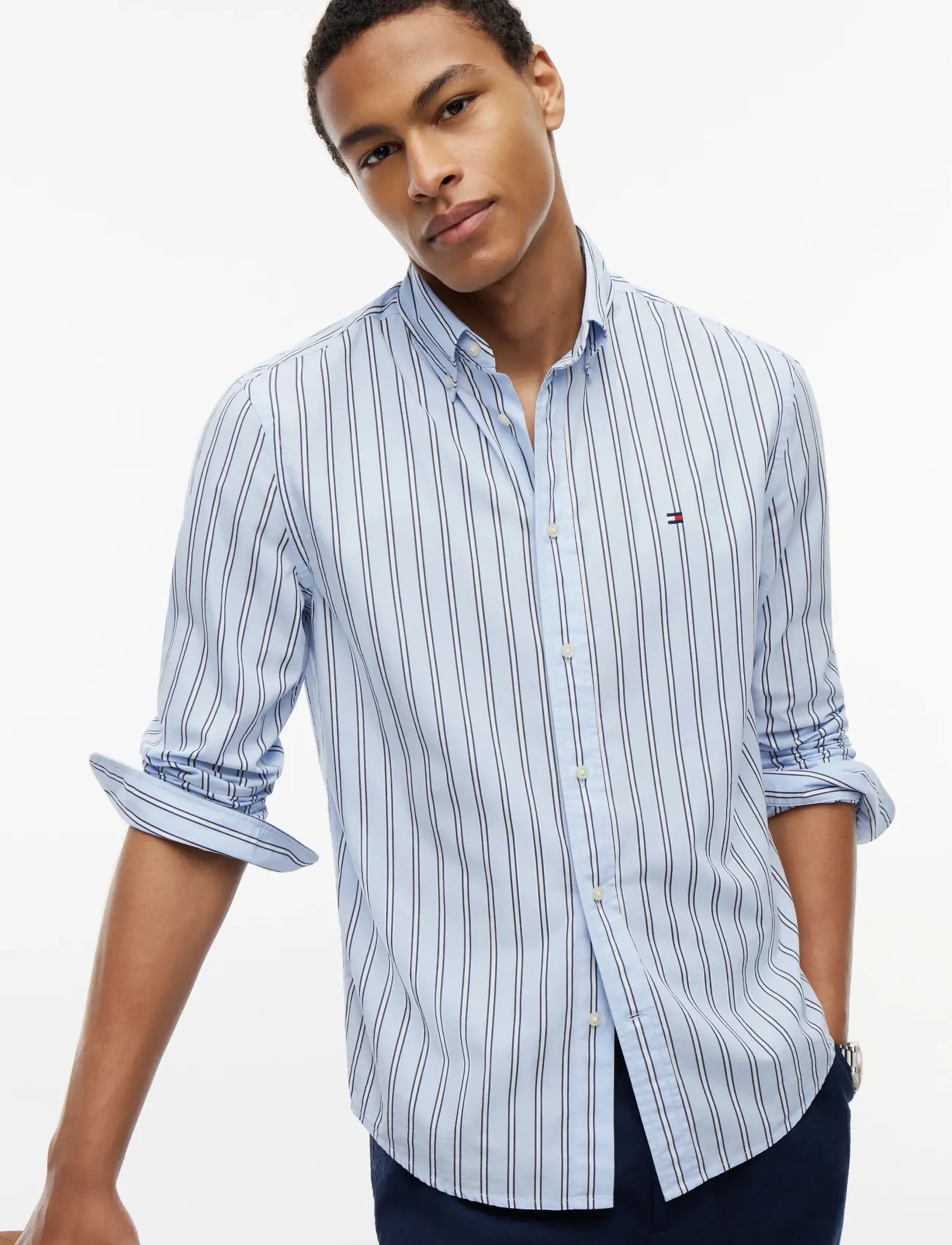 Tommy Hilfiger - FLEX POPLIN BOLD STRIPE RF SHIRT - dryžuoti marškiniai - sweet blue   stripe - 3