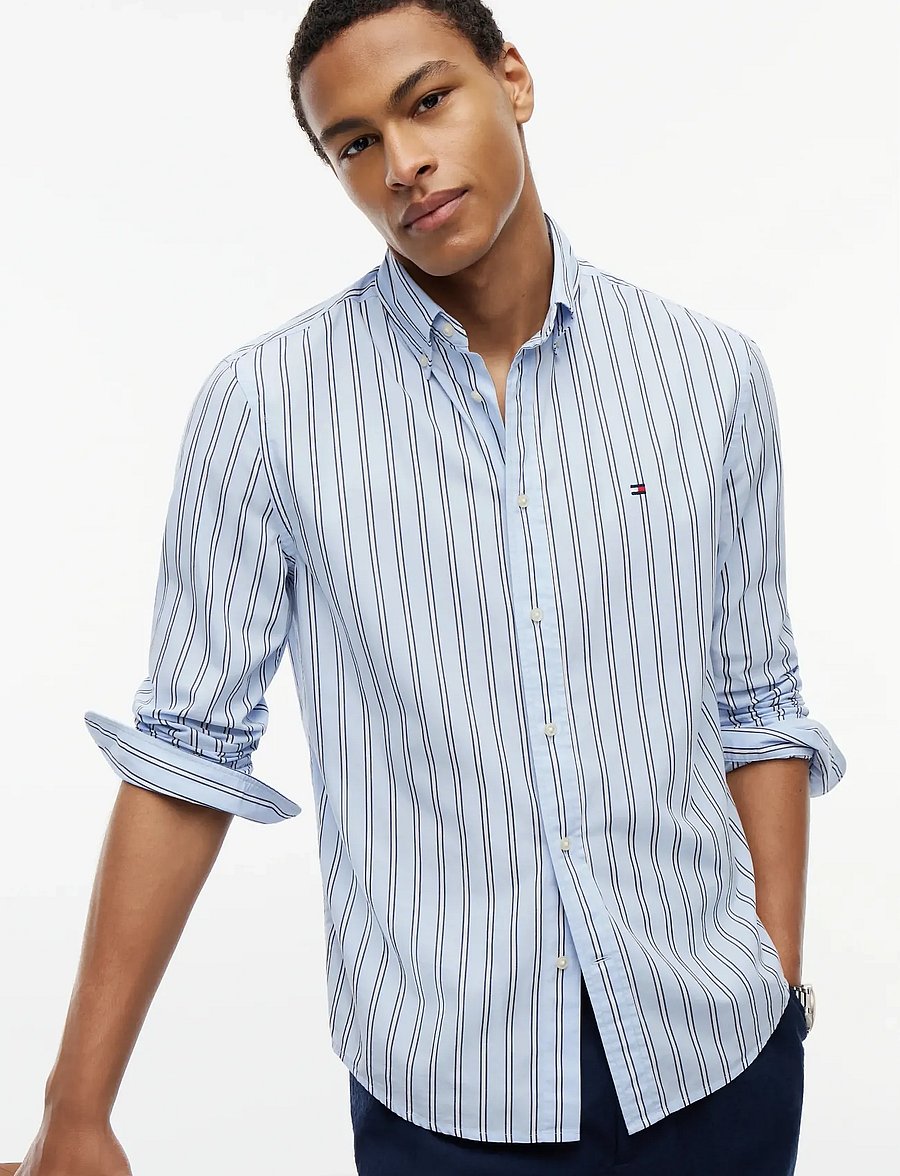 Tommy Hilfiger - FLEX POPLIN BOLD STRIPE RF SHIRT - gestreifte hemden - sweet blue stripe - 3