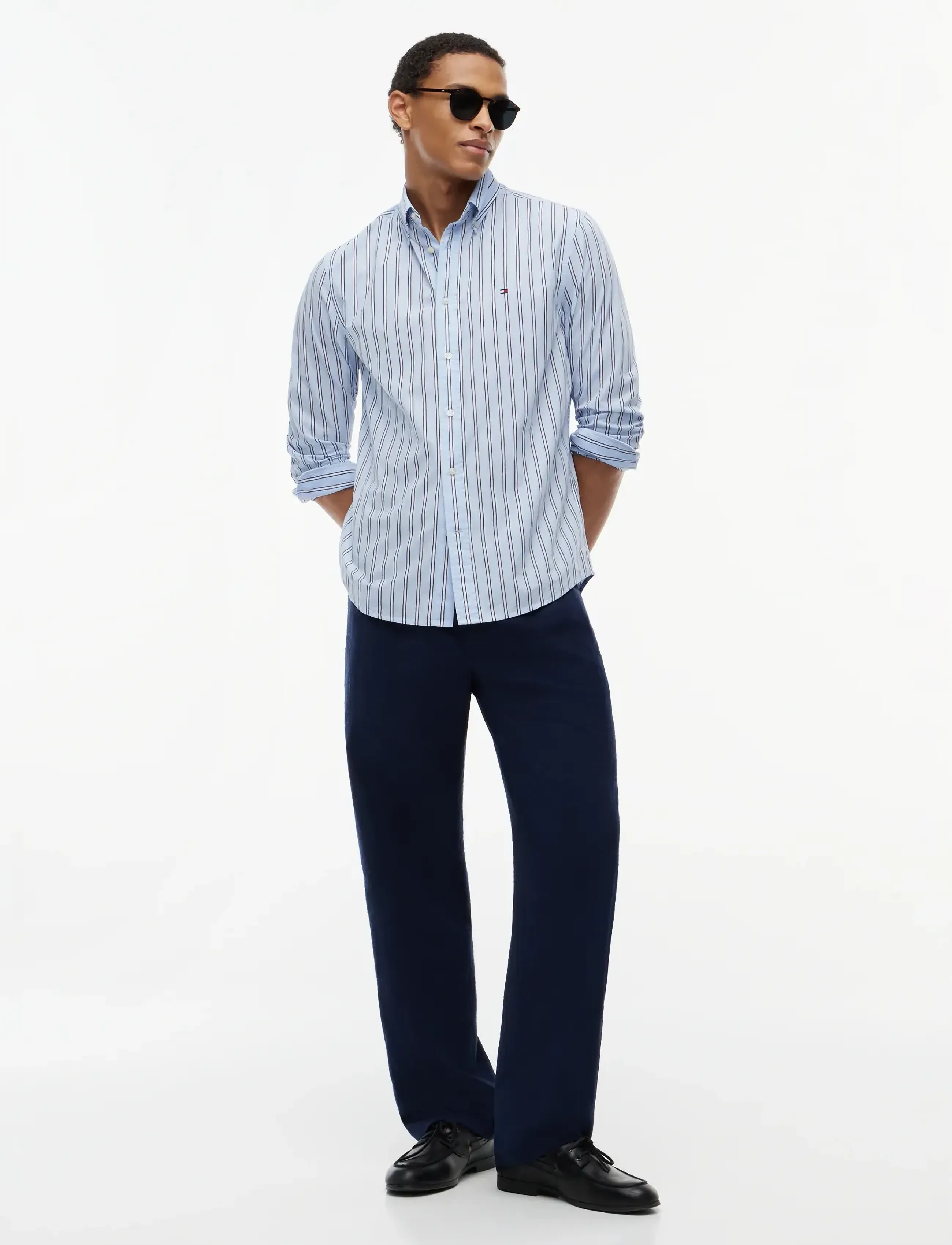 Tommy Hilfiger - FLEX POPLIN BOLD STRIPE RF SHIRT - dryžuoti marškiniai - sweet blue   stripe - 4