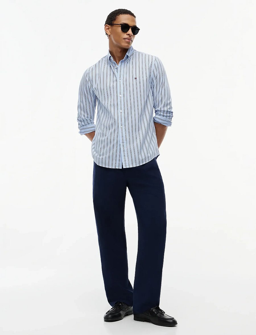 Tommy Hilfiger - FLEX POPLIN BOLD STRIPE RF SHIRT - gestreifte hemden - sweet blue stripe - 4