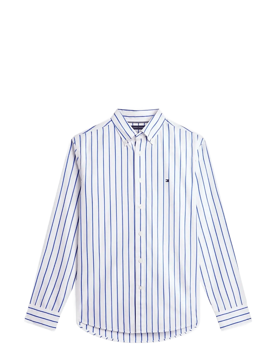 Tommy Hilfiger - FLEX POPLIN BOLD STRIPE RF SHIRT - gestreifte hemden - white stripe - 1