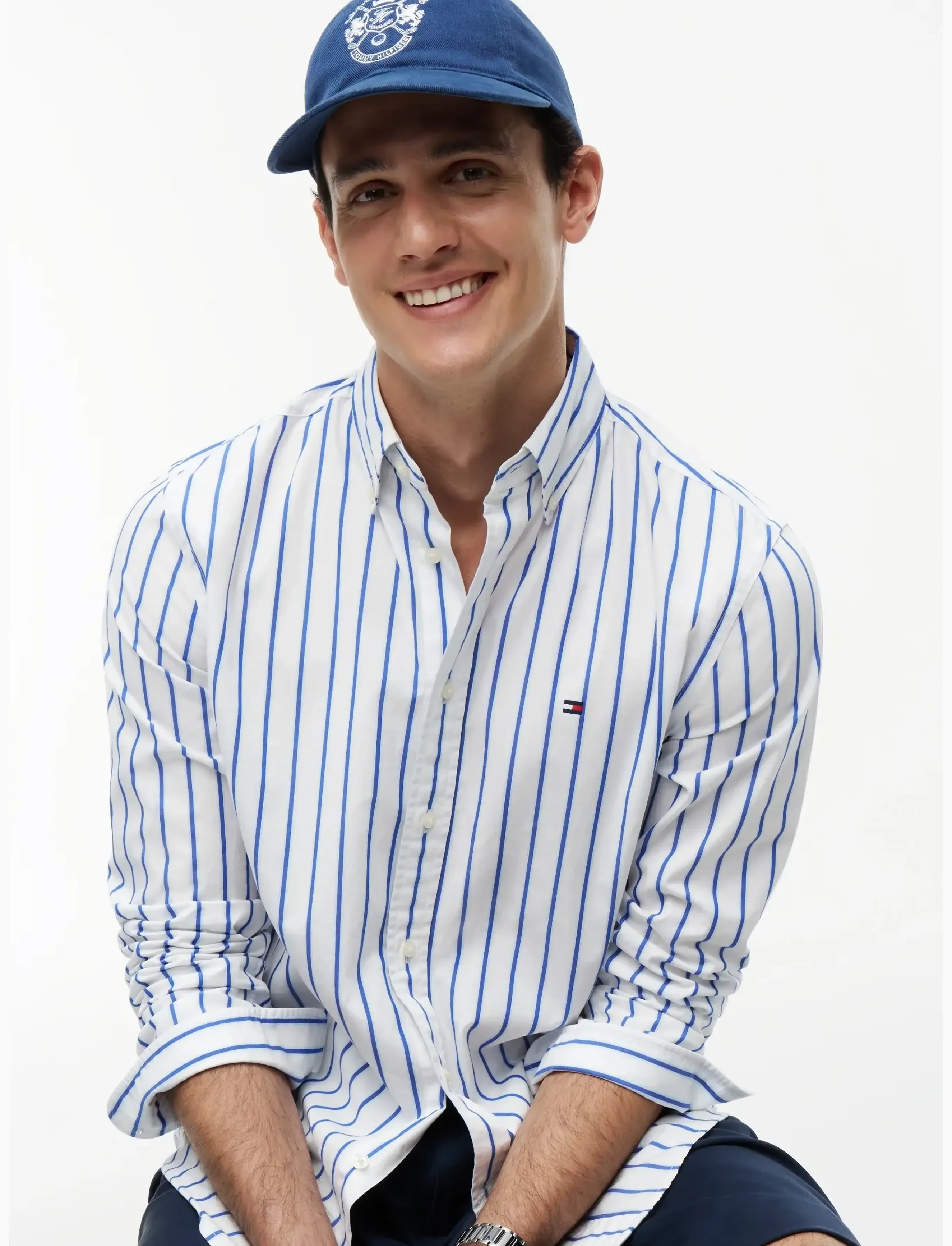 Tommy Hilfiger - FLEX POPLIN BOLD STRIPE RF SHIRT - röndóttar skyrtur - white   stripe - 3