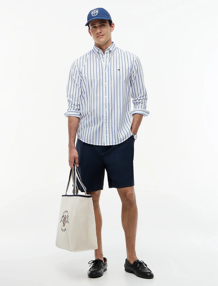 Tommy Hilfiger - FLEX POPLIN BOLD STRIPE RF SHIRT - gestreifte hemden - white stripe - 4