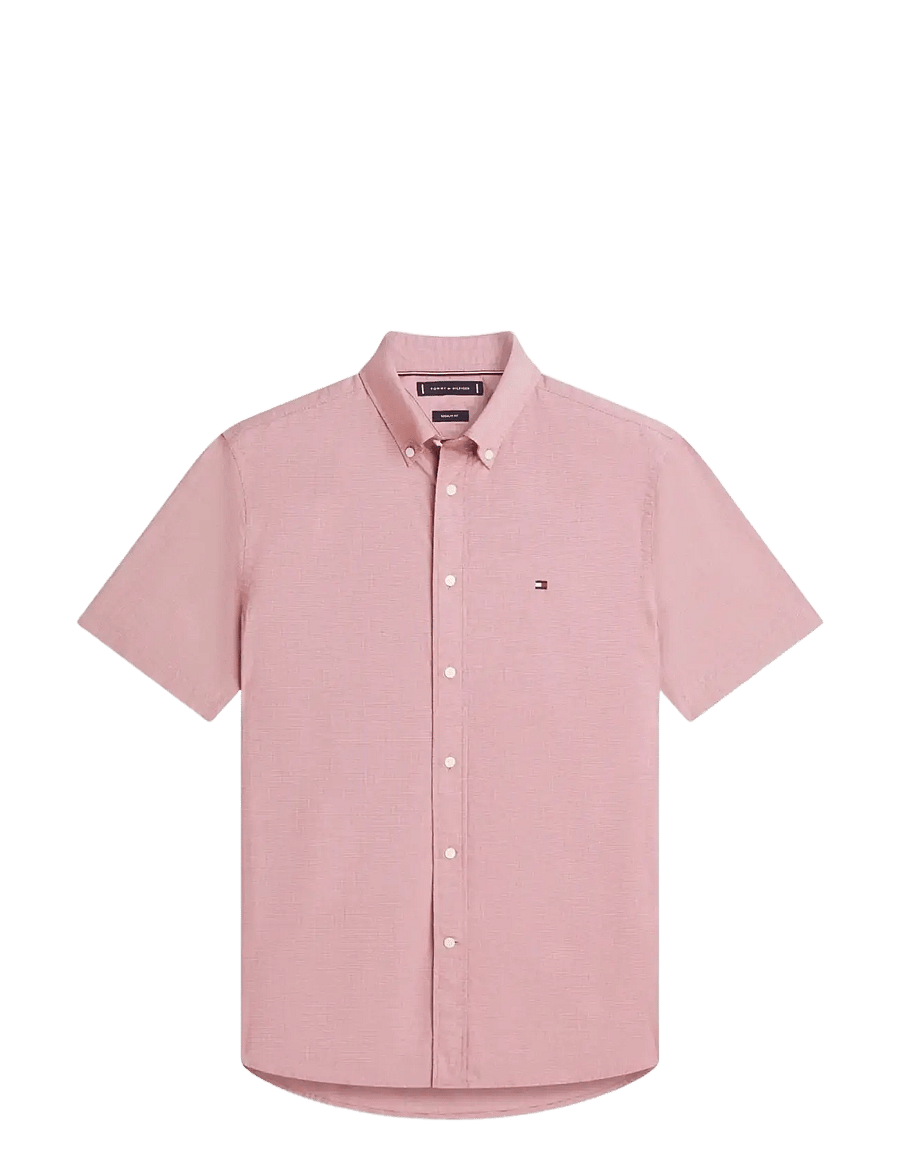 Tommy Hilfiger - FLEX POPLIN HOUNDSTOOTH SS SHIRT - kurzarmhemden - regatta red check - 1