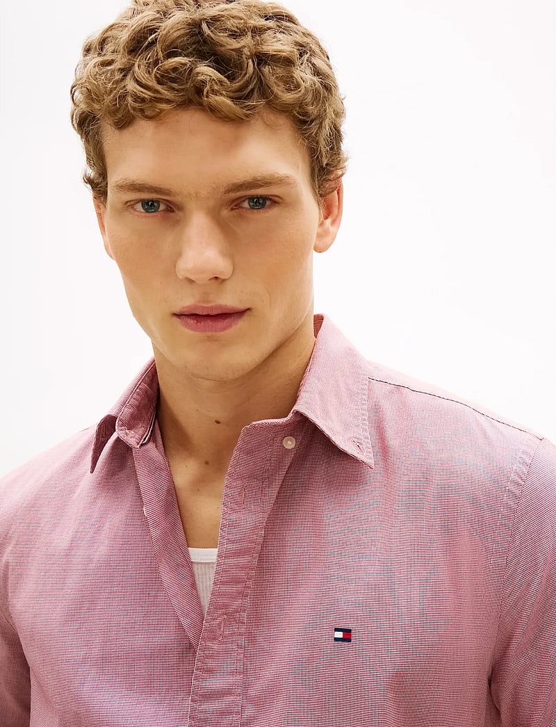 Tommy Hilfiger - FLEX POPLIN HOUNDSTOOTH SS SHIRT - kurzarmhemden - regatta red check - 4