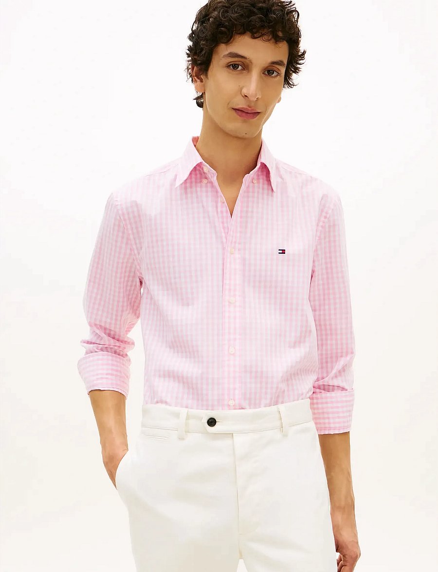 Tommy Hilfiger - FLEX POPLIN GINGHAM RF SHIRT - karierte hemden - classic pink check - 0