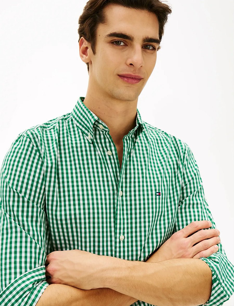 Tommy Hilfiger - FLEX POPLIN GINGHAM RF SHIRT - chemises à carreaux - nouveau green check - 4
