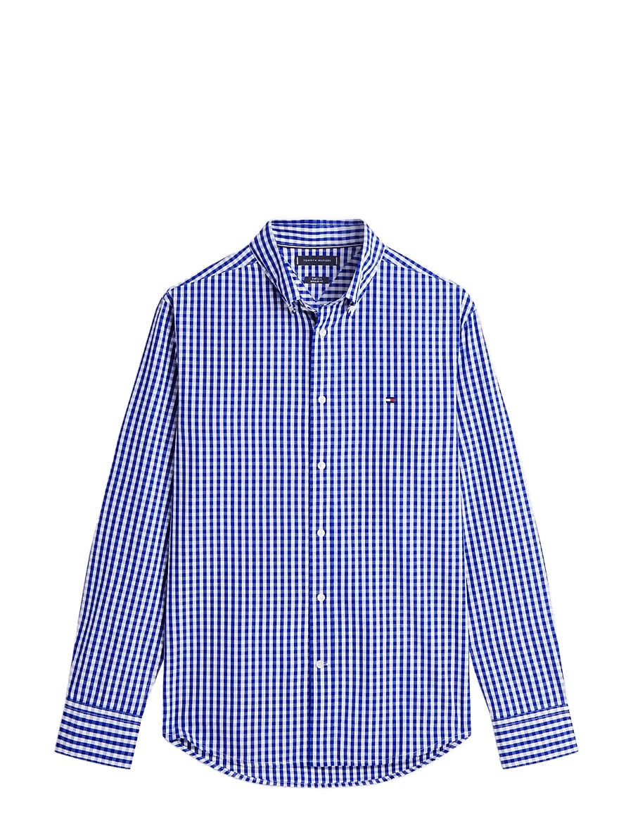 Tommy Hilfiger - FLEX POPLIN GINGHAM RF SHIRT - rūtaini krekli - wedge blue check - 1