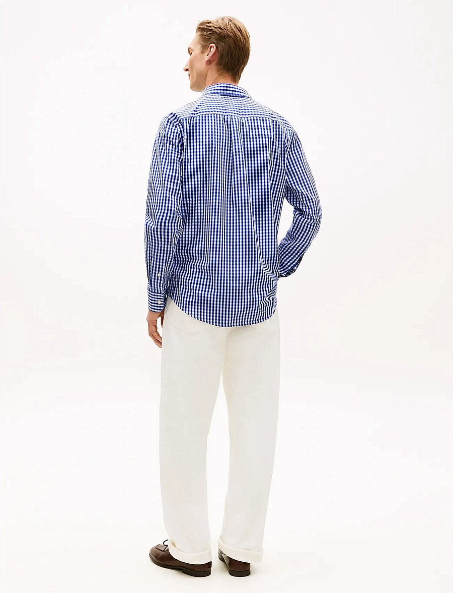 Tommy Hilfiger - FLEX POPLIN GINGHAM RF SHIRT - rūtaini krekli - wedge blue check - 2