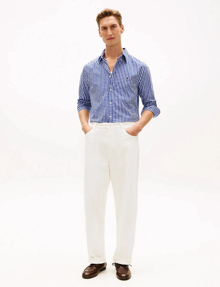 Tommy Hilfiger - FLEX POPLIN GINGHAM RF SHIRT - rūtaini krekli - wedge blue check - 3