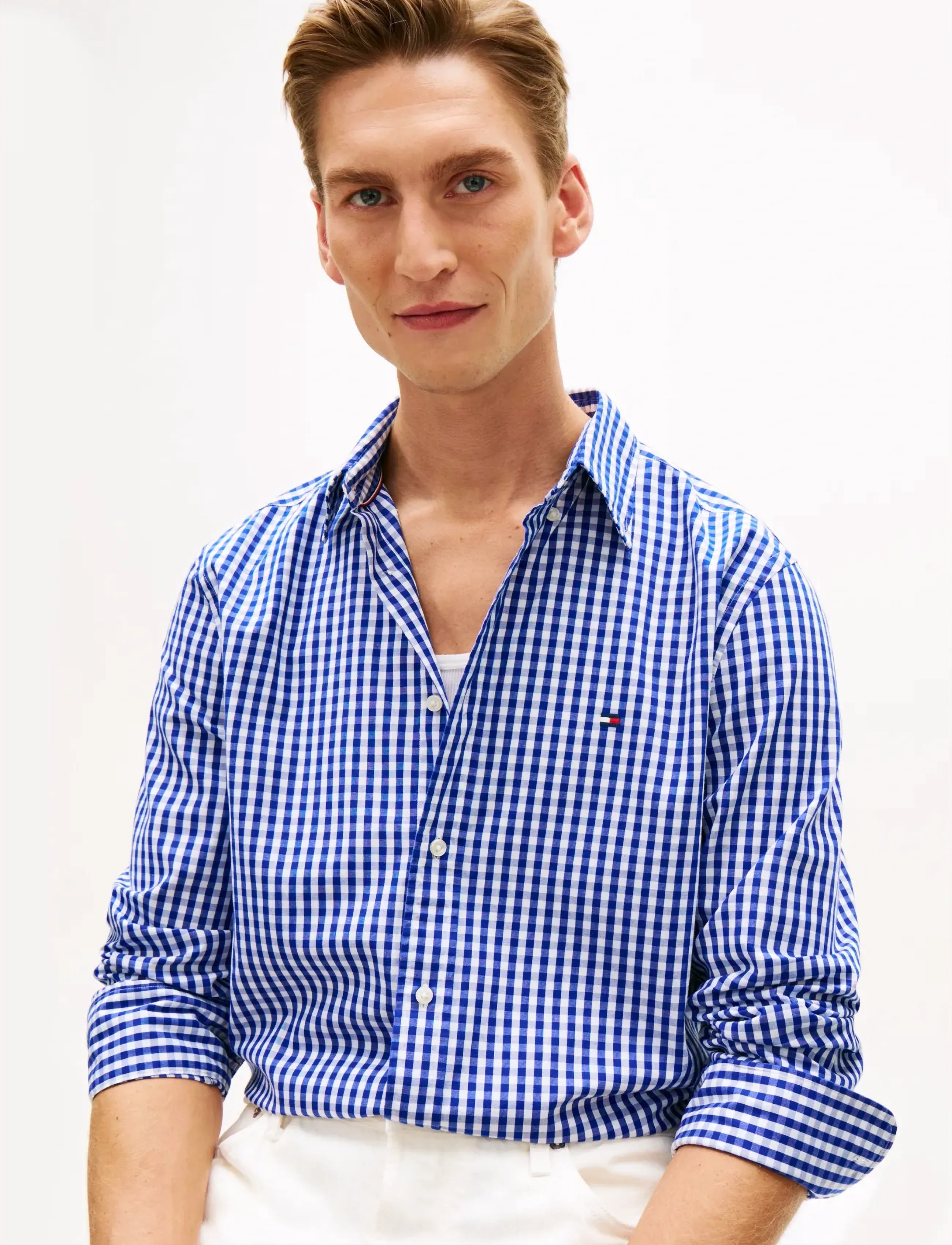 Tommy Hilfiger - FLEX POPLIN GINGHAM RF SHIRT - ruudulised särgid - wedge blue   check - 4