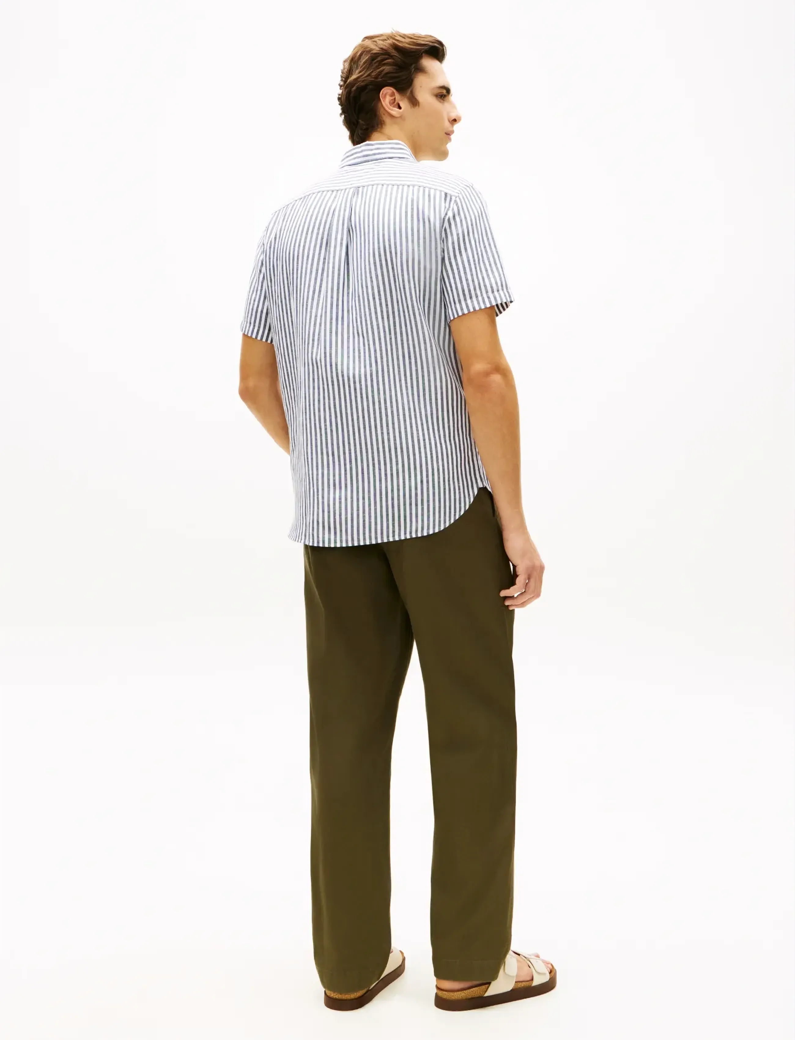 Tommy Hilfiger - LINEN BLEND BENGAL STP S/S RF - kortærmede skjorter - carbon navy   stripe - 2