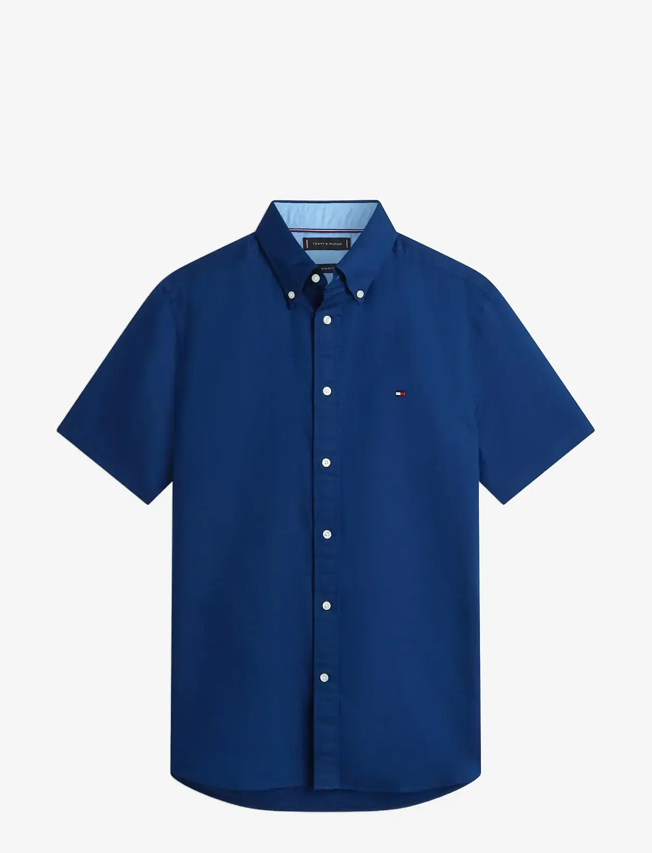 Tommy Hilfiger - LINEN BLEND SOLID SS RF SHT - lühikeste varrukatega särgid - carbon navy - 1