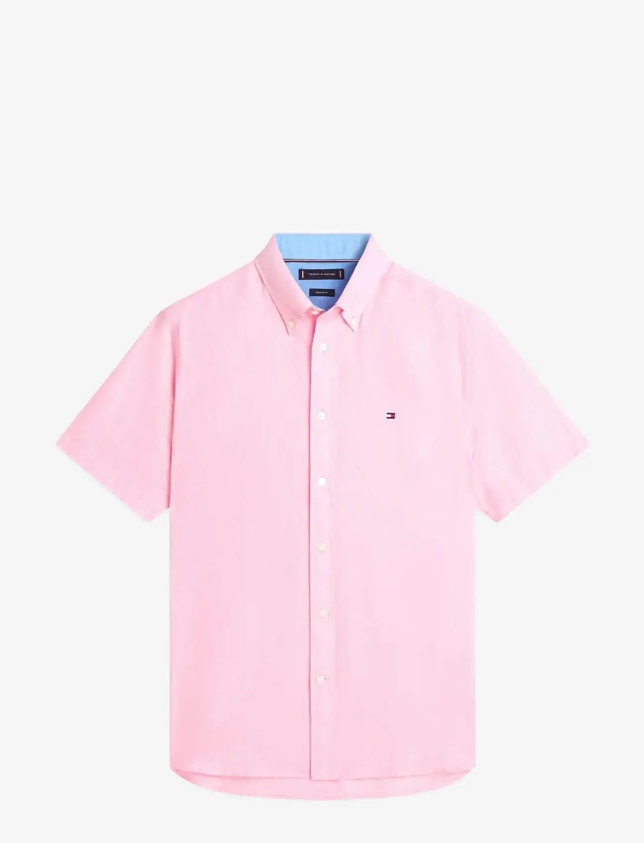 Tommy Hilfiger - LINEN BLEND SOLID SS RF SHT - lühikeste varrukatega särgid - classic pink - 1