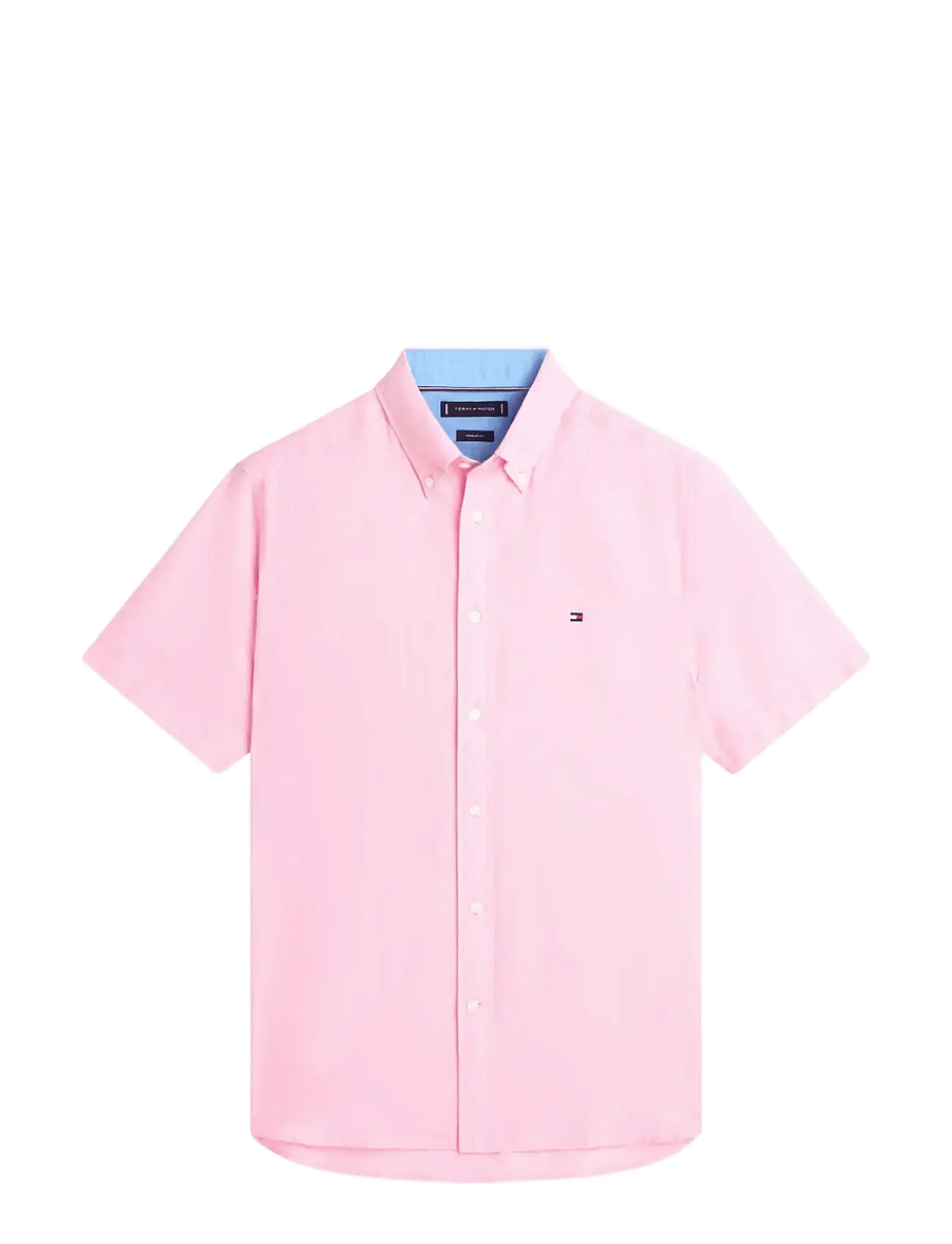 Tommy Hilfiger - LINEN BLEND SOLID SS RF SHT - kortärmade skjortor - classic pink - 1