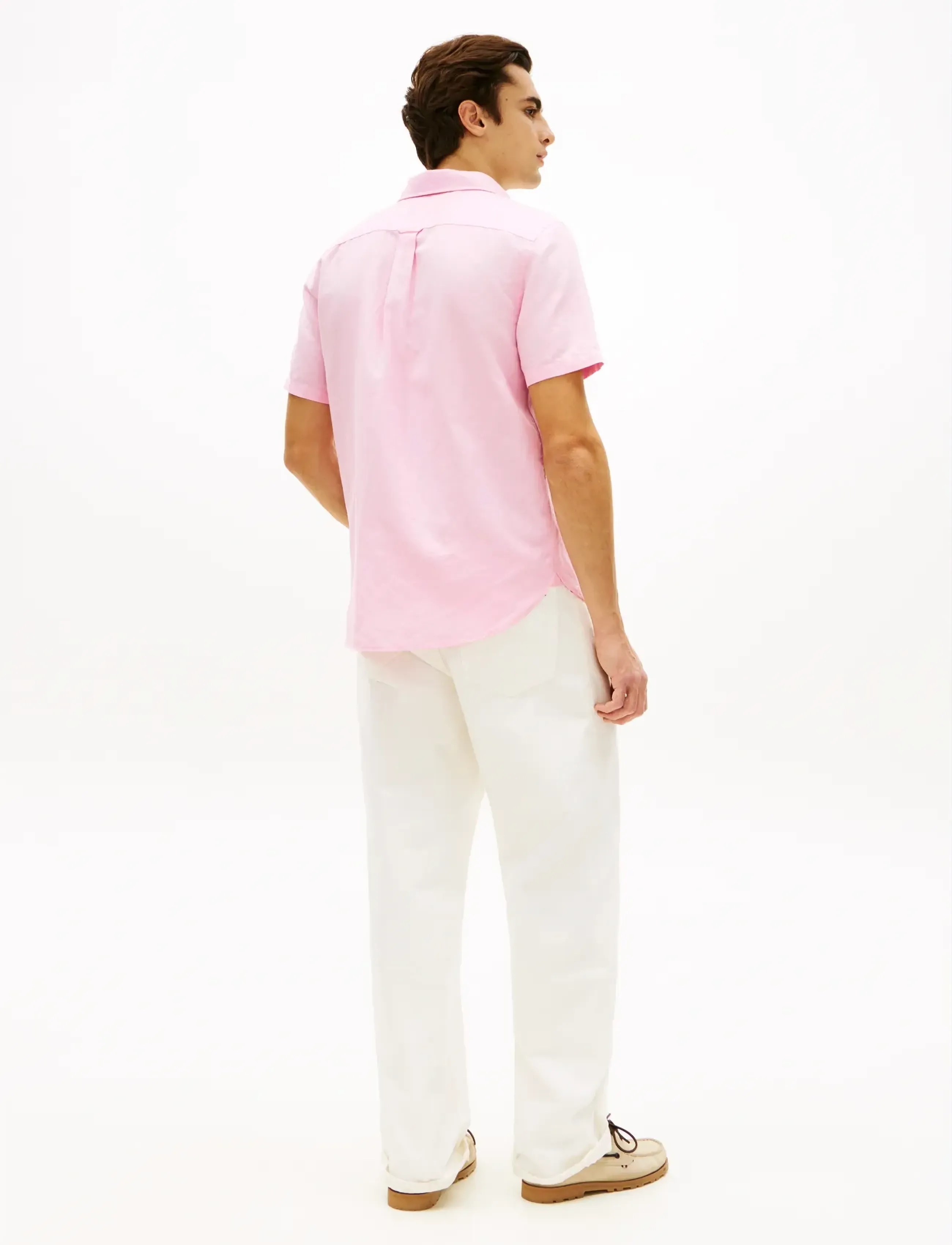 Tommy Hilfiger - LINEN BLEND SOLID SS RF SHT - kortärmade skjortor - classic pink - 2