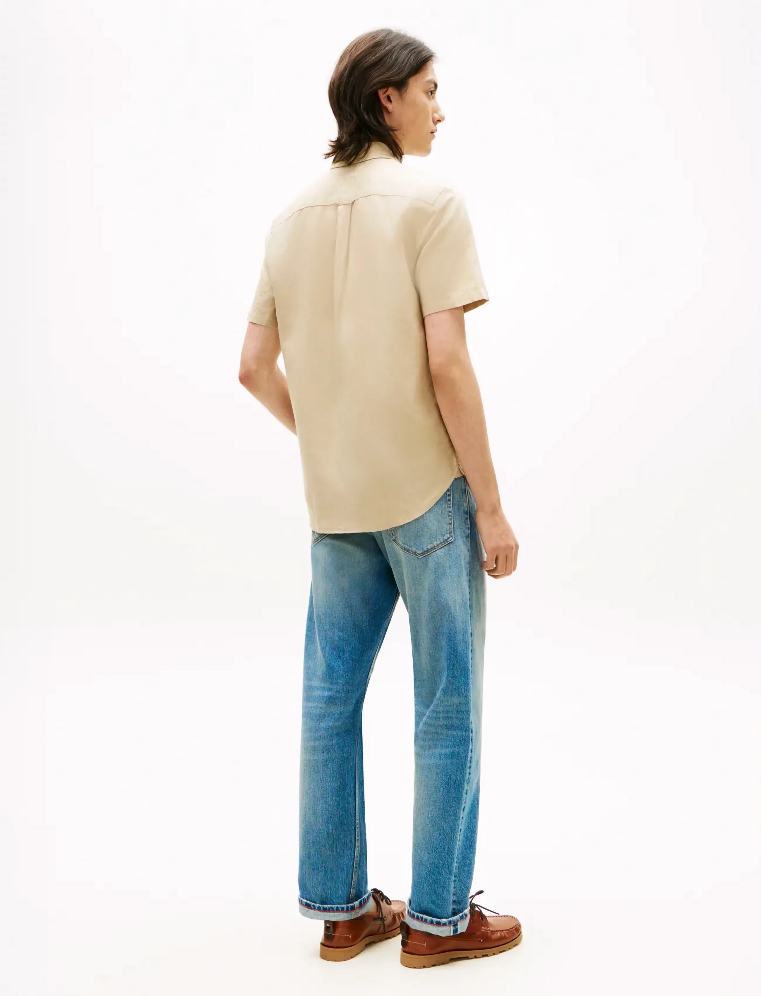 Tommy Hilfiger - LINEN BLEND SOLID SS RF SHT - kurzarmhemden - sandalwood - 2