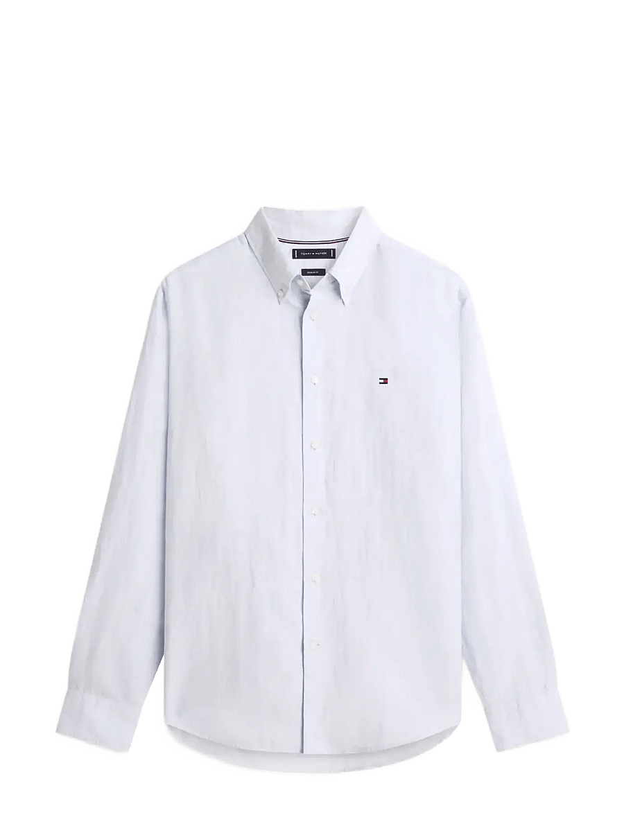 Tommy Hilfiger - LINEN BLEND DOBBY RF SHIRT - vabaajasärgid - sweet blue - 1