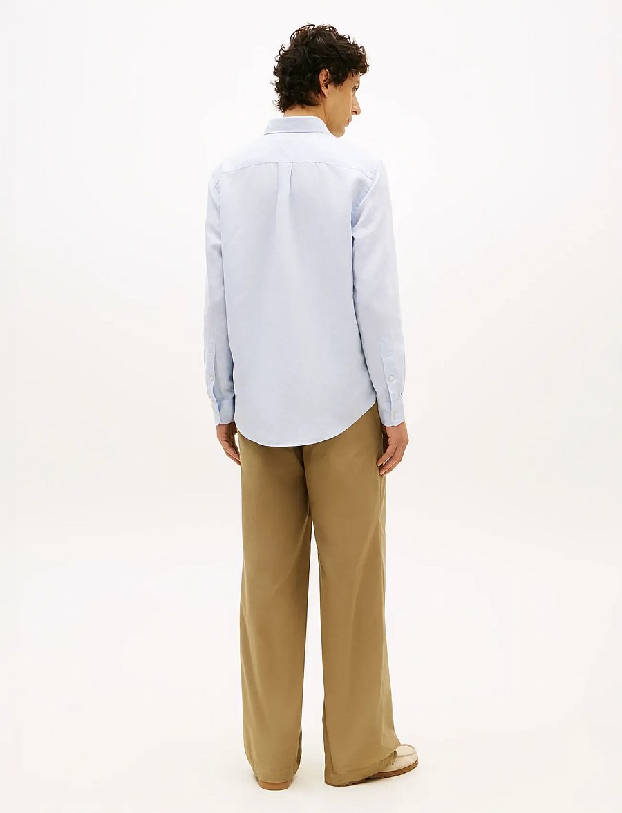 Tommy Hilfiger - LINEN BLEND DOBBY RF SHIRT - vabaajasärgid - sweet blue - 2