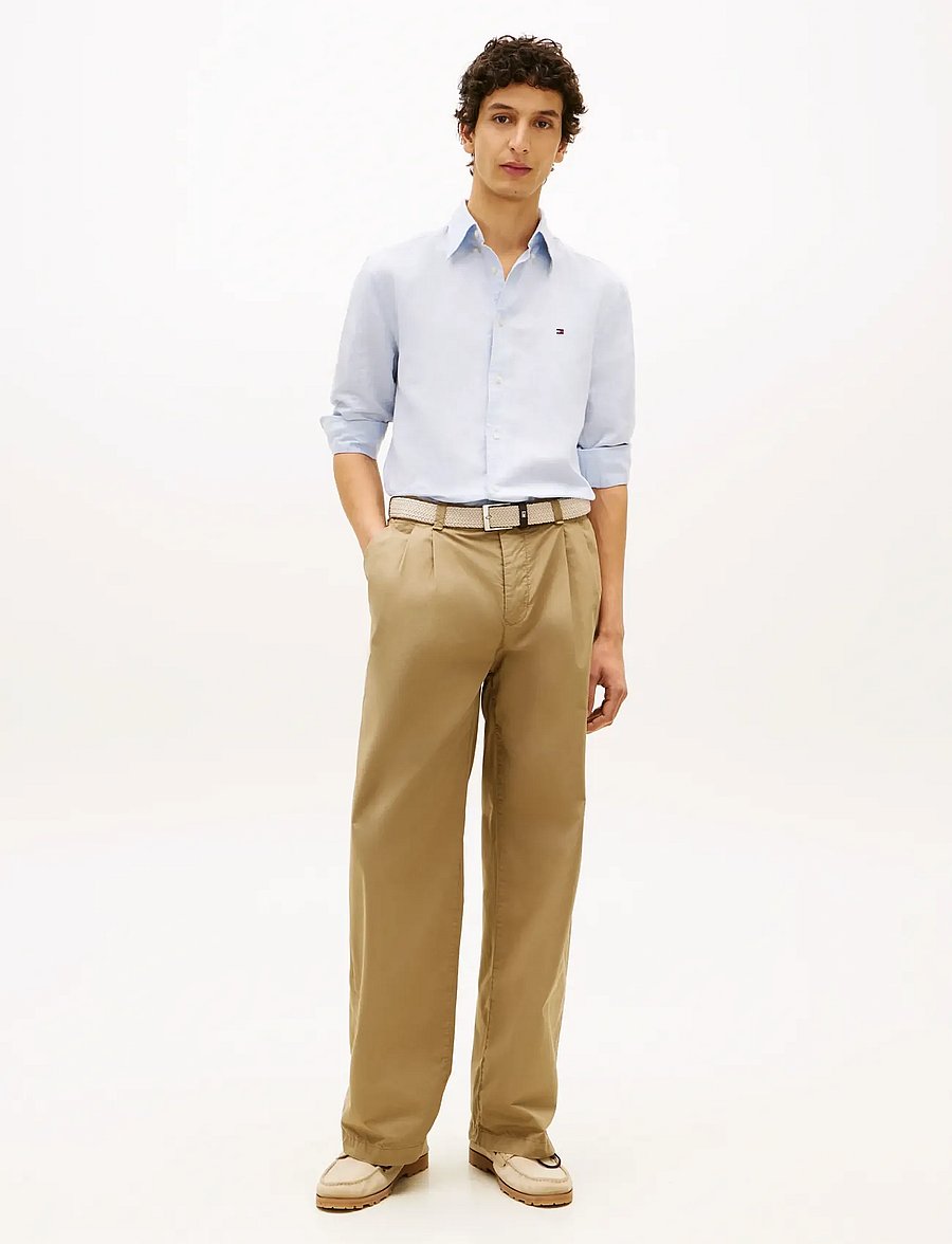 Tommy Hilfiger - LINEN BLEND DOBBY RF SHIRT - vabaajasärgid - sweet blue - 3