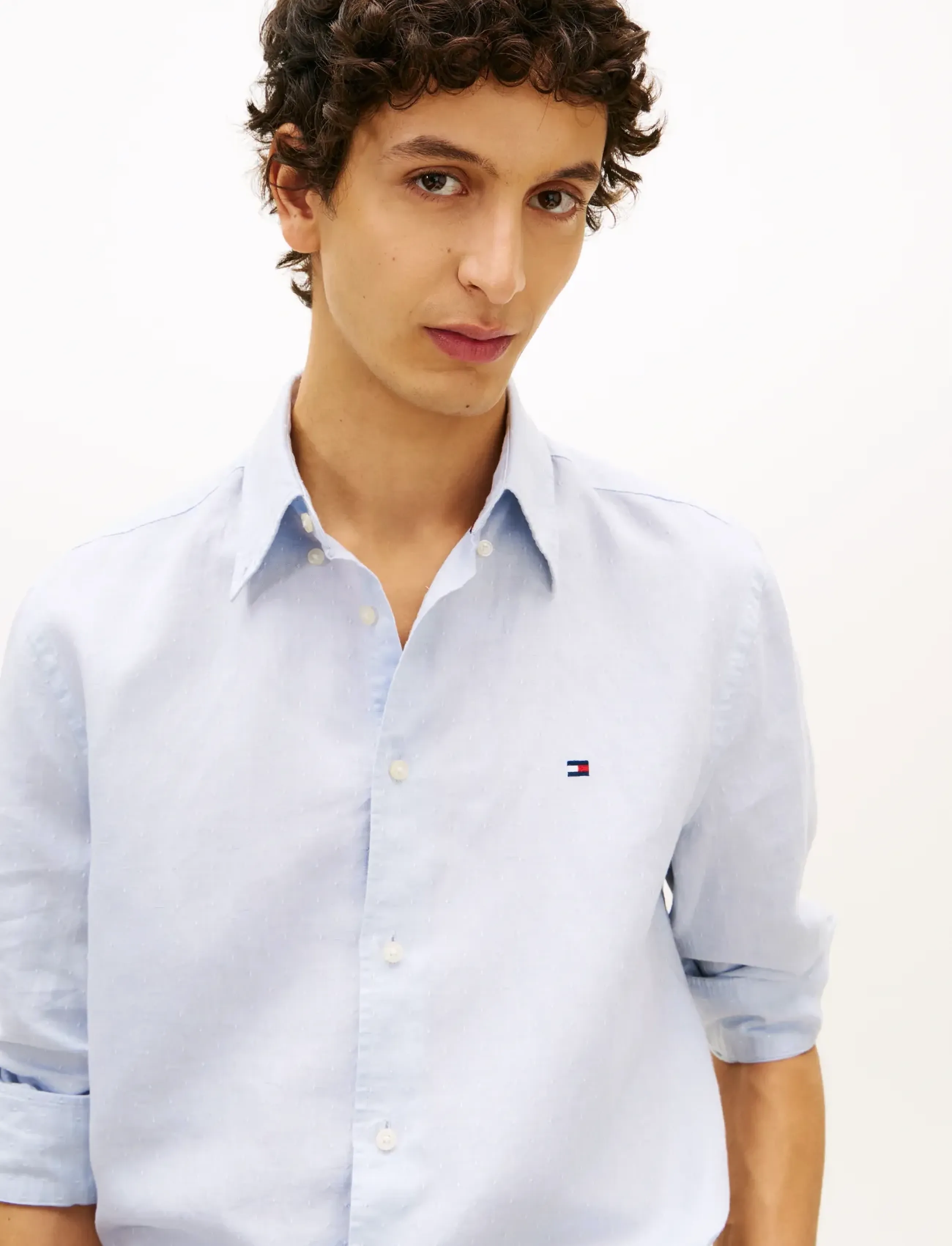 Tommy Hilfiger - LINEN BLEND DOBBY RF SHIRT - sweet blue - 4
