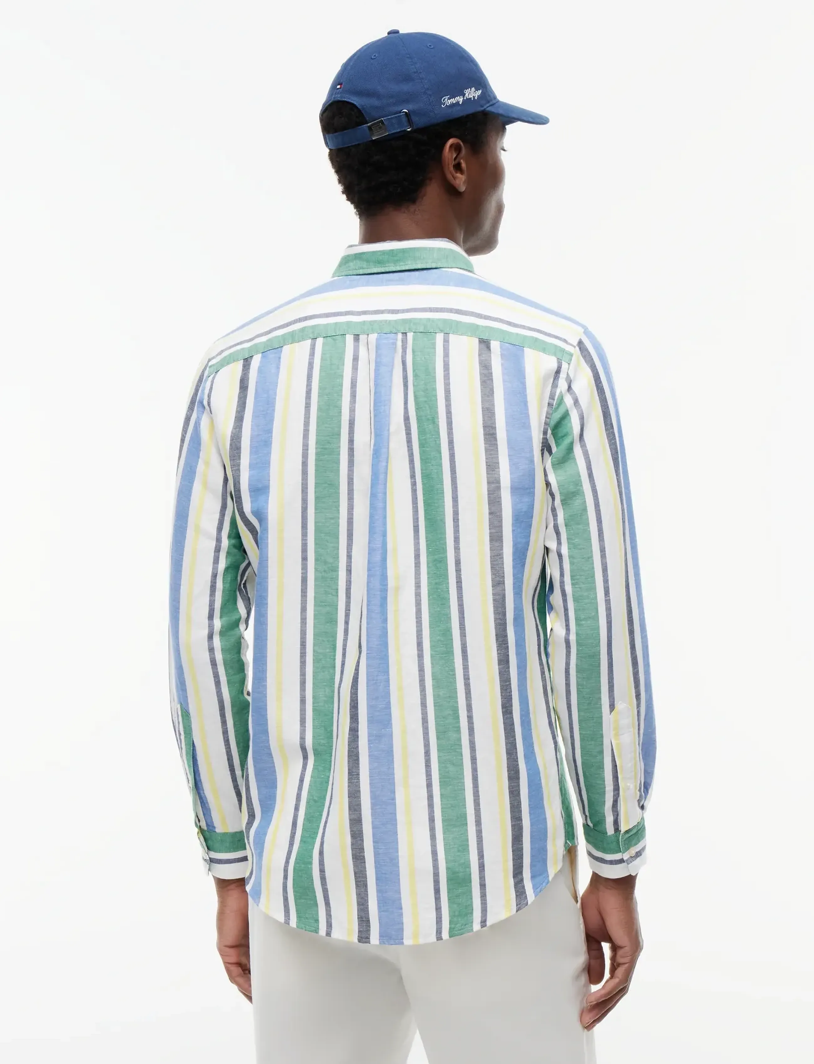 Tommy Hilfiger - LINEN BLEND BOLD STP SHIRT - triibulised särgid - nouveau green   stripe - 2
