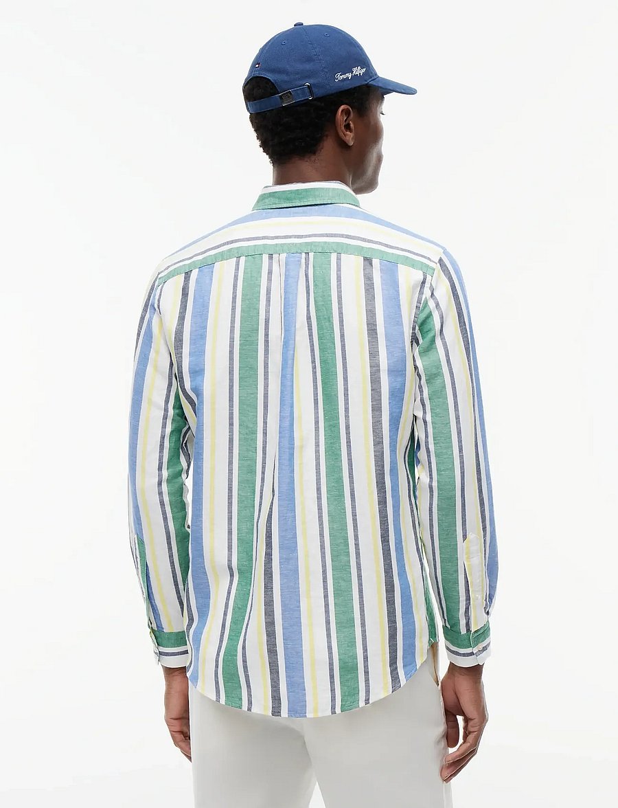Tommy Hilfiger - LINEN BLEND BOLD STP SHIRT - nouveau green stripe - 2