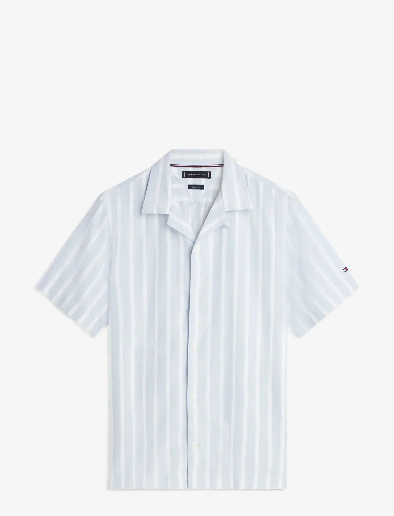 Tommy Hilfiger - LIN BLEND TEXTURE STP S/S RF - kortærmede skjorter - sweet blue   stripe - 1