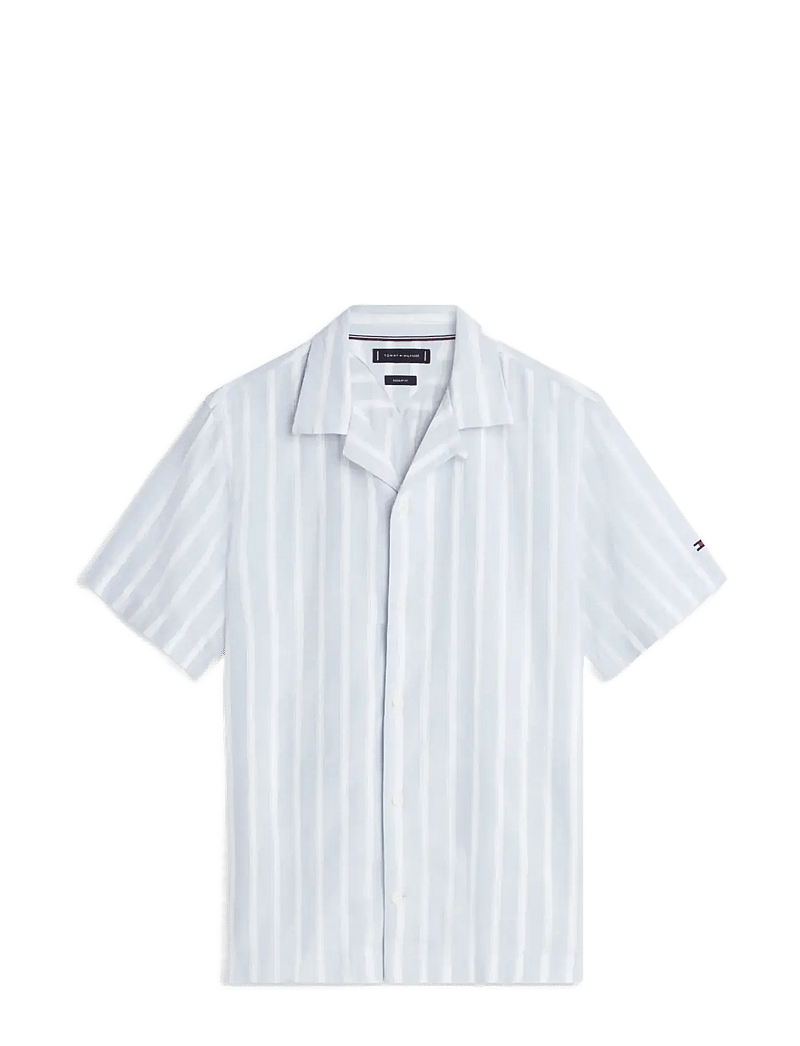 Tommy Hilfiger - LIN BLEND TEXTURE STP S/S RF - kurzarmhemden - sweet blue stripe - 1