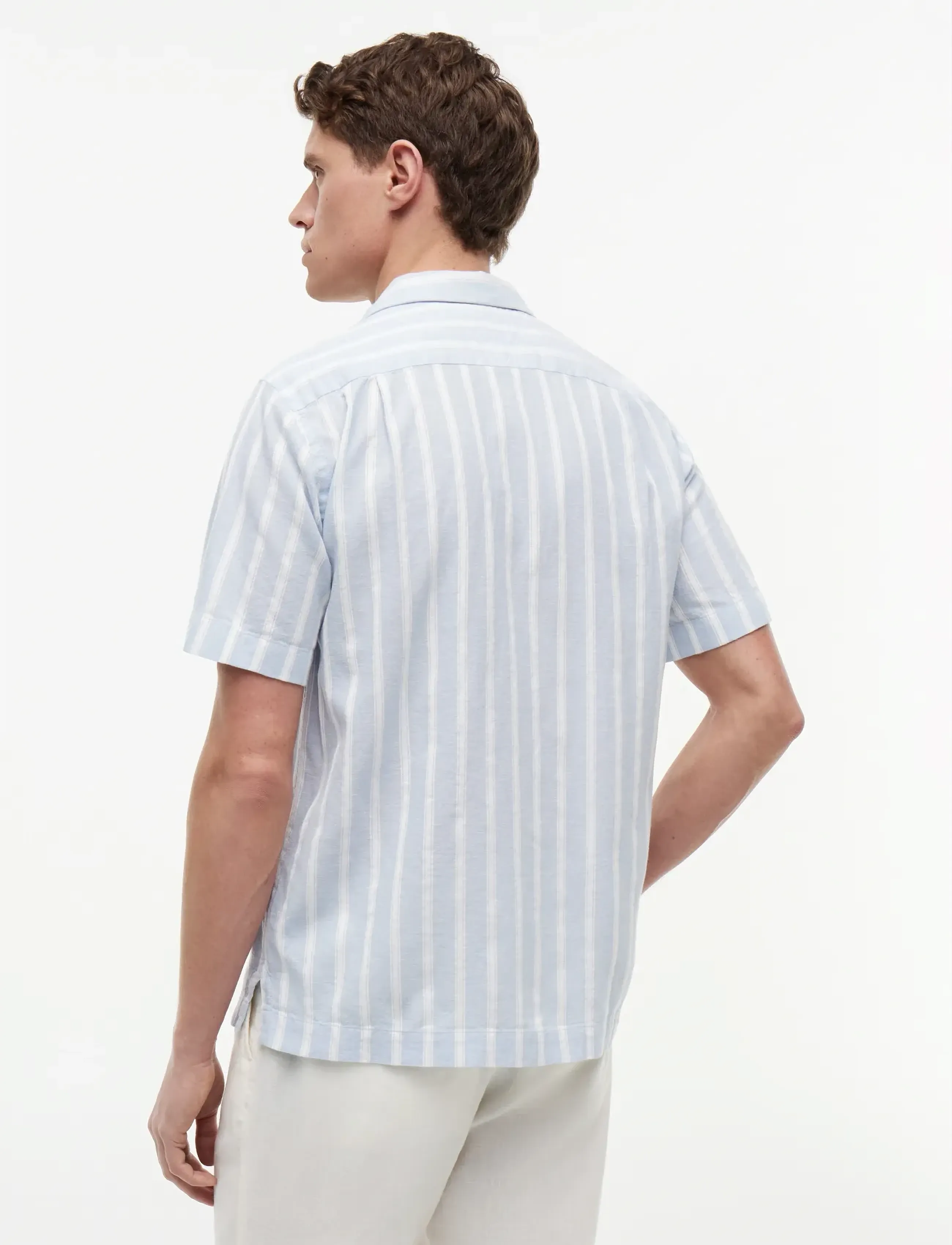 Tommy Hilfiger - LIN BLEND TEXTURE STP S/S RF - short-sleeved shirts - sweet blue   stripe - 2