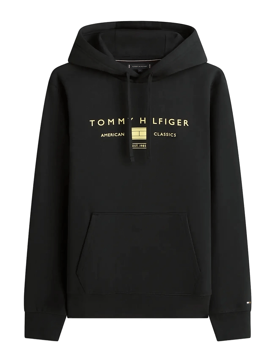 Tommy Hilfiger - BRAND LOVE TR MONO STACK HOODY - kapuutsiga dressipluusid - black - 1