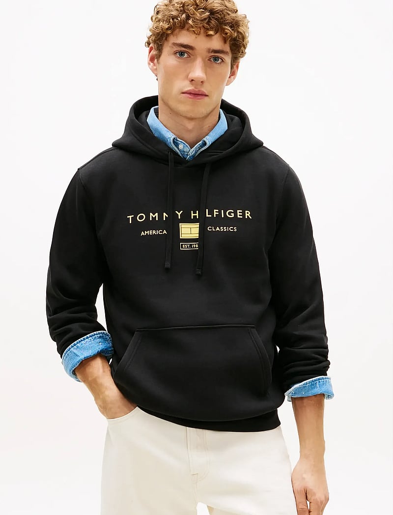 Tommy Hilfiger - BRAND LOVE TR MONO STACK HOODY - hoodies - black - 0
