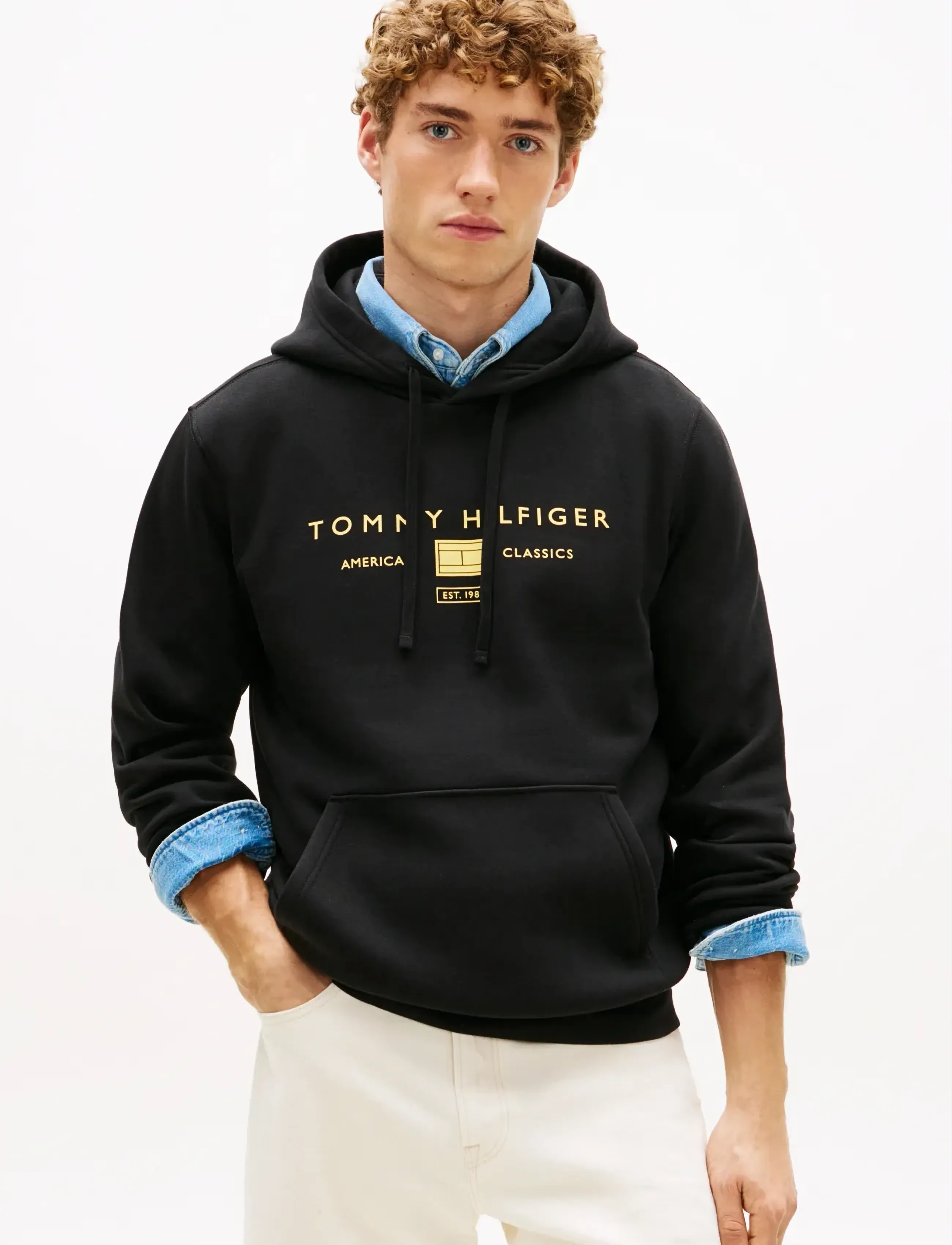 Tommy Hilfiger BRAND LOVE TR MONO STACK HOODY - Pakkumised - BLACK / black