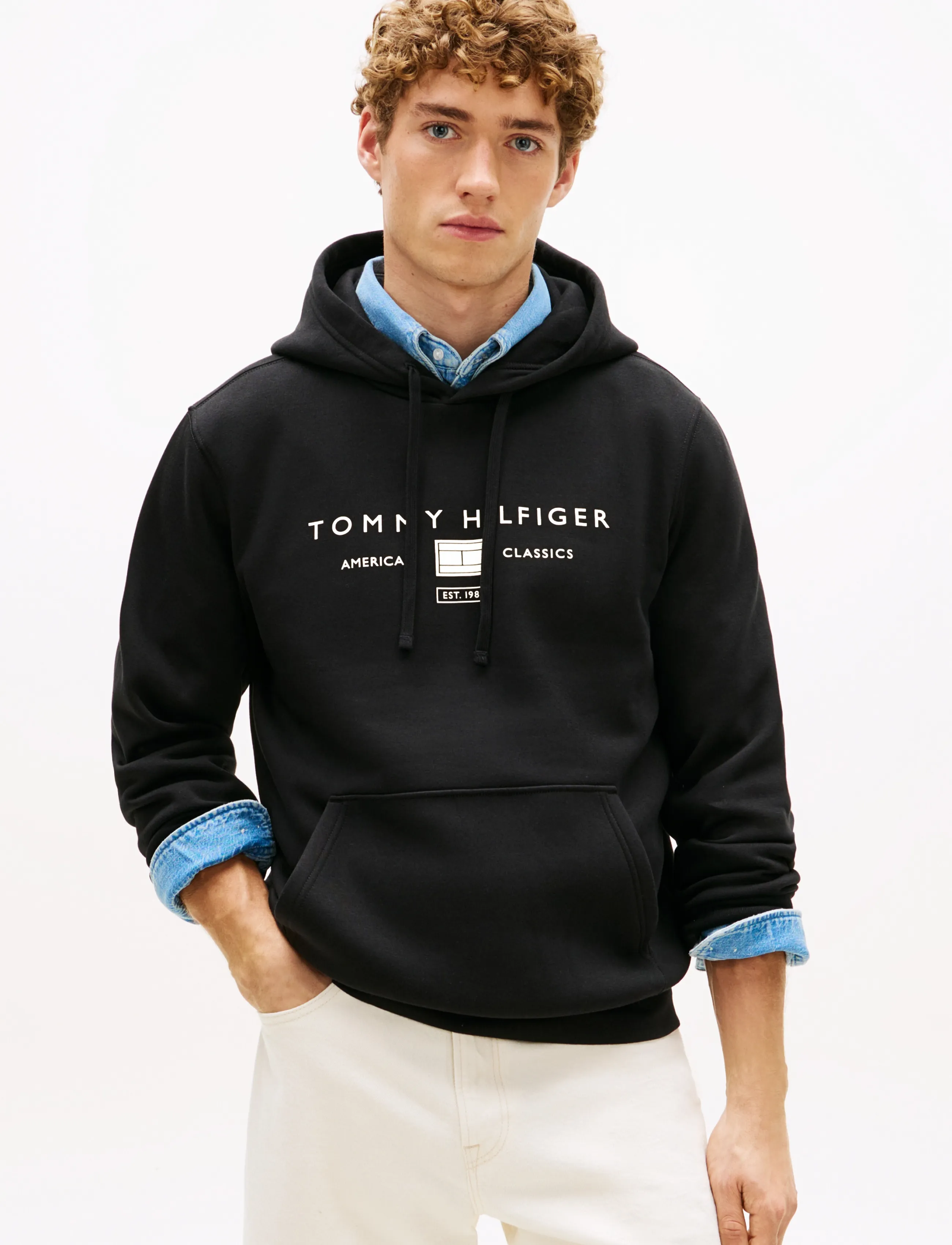 Tommy Hilfiger - BRAND LOVE TR MONO STACK HOODY - sweatshirts - black - 0