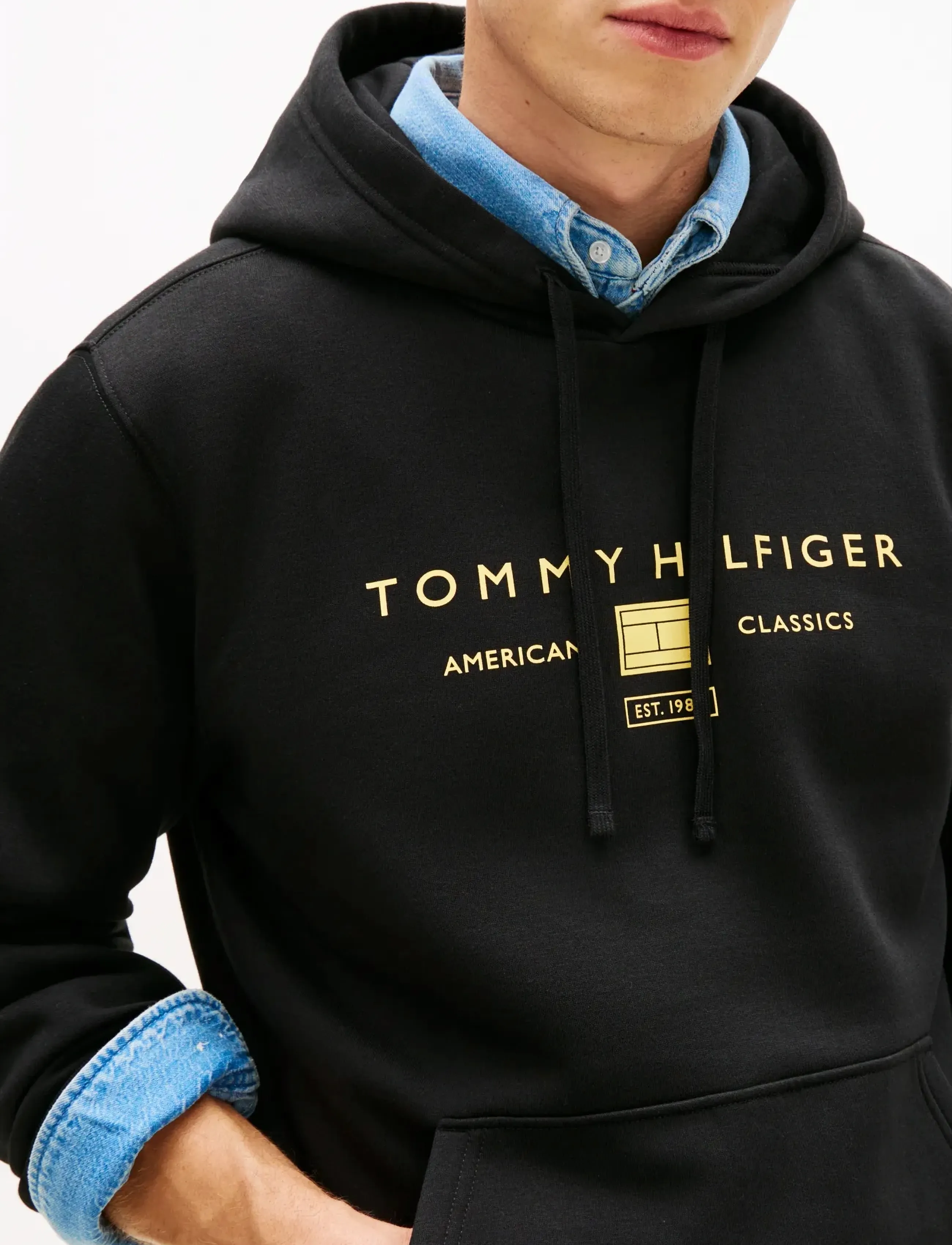 Tommy Hilfiger - BRAND LOVE TR MONO STACK HOODY - kapuutsiga dressipluusid - black - 4