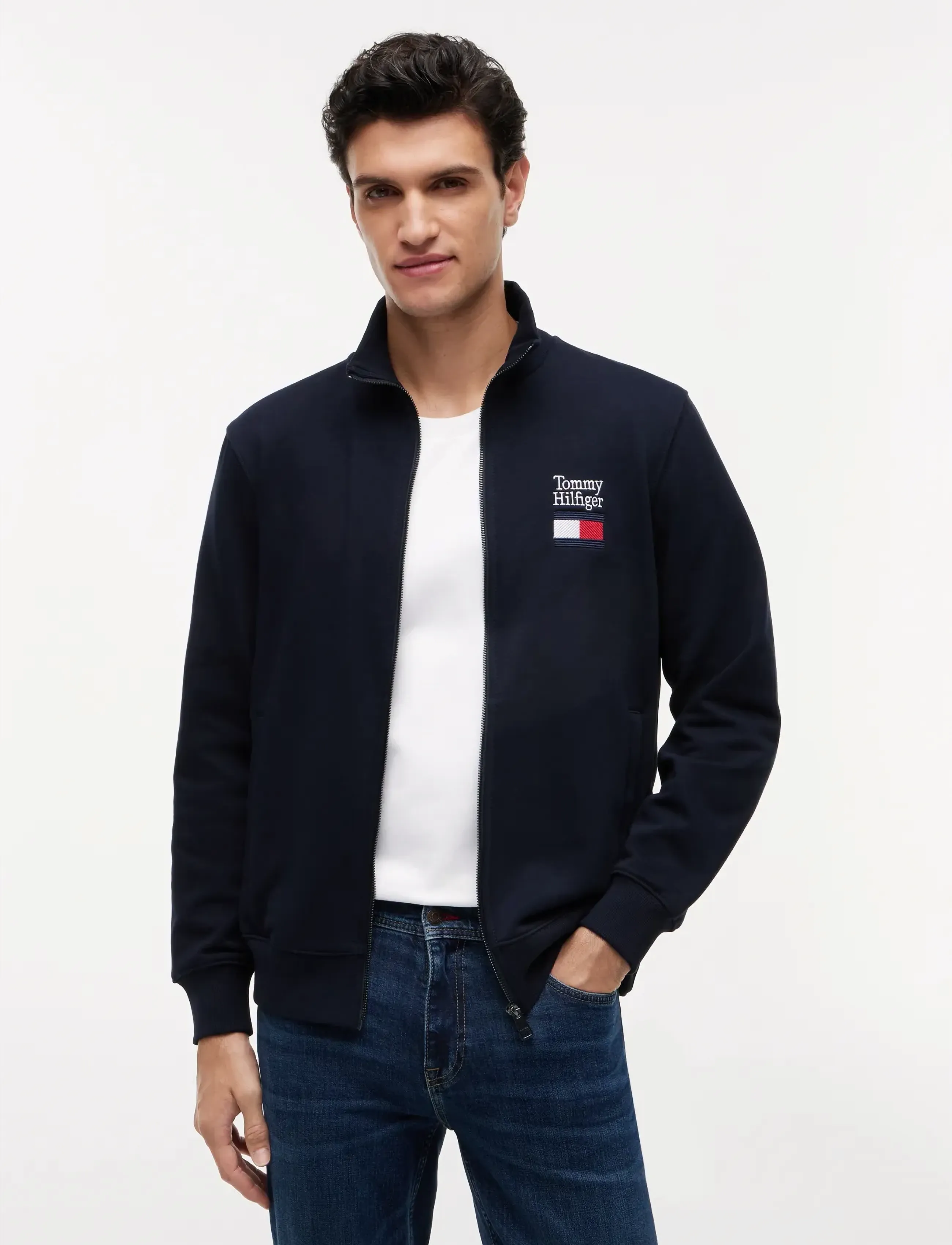 Tommy Hilfiger TOMMY EMBRO FLAG STAND COLLAR - Riided - DESERT SKY / navy