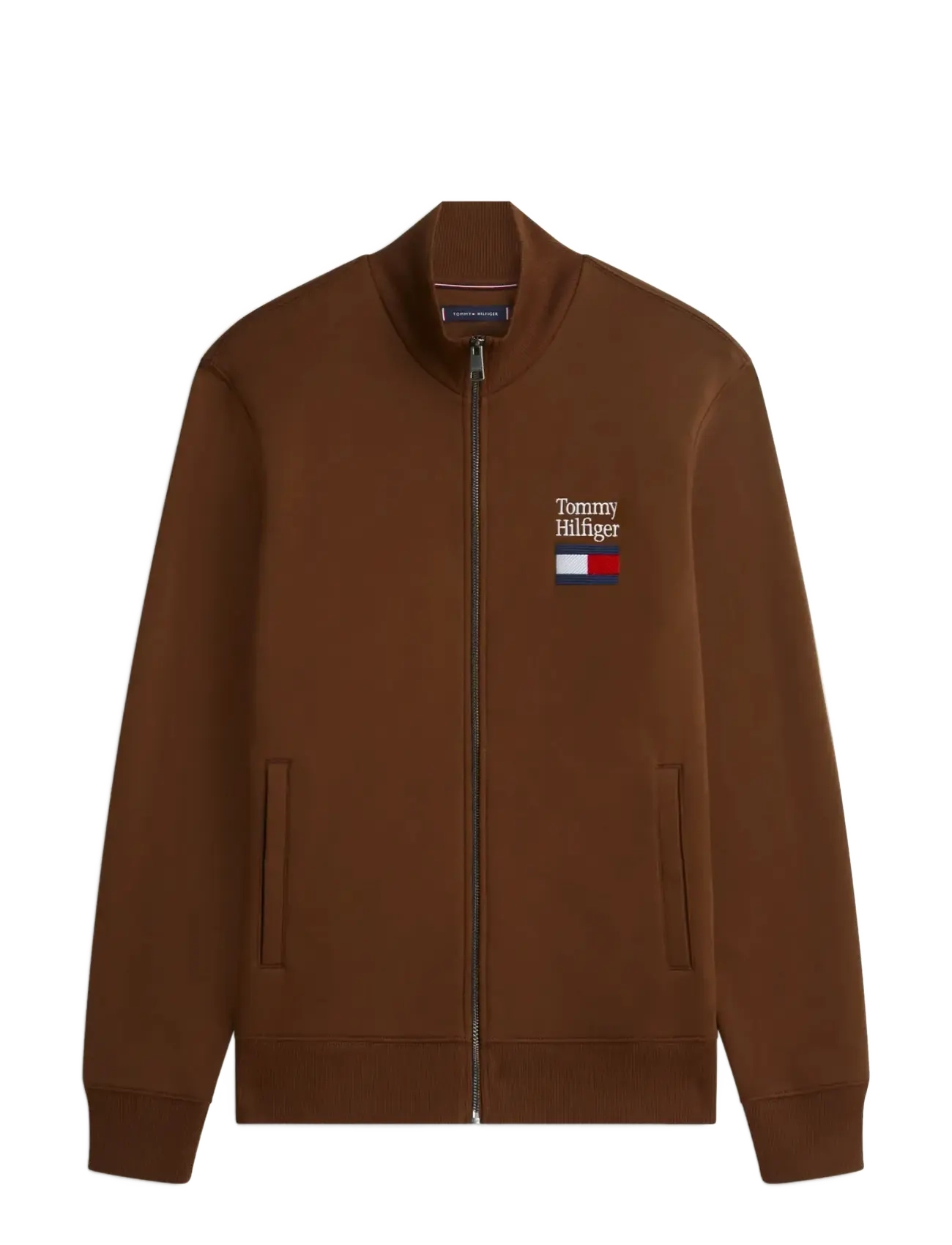 TOMMY HILFIGER Tommy Embro Flag Stand Collar Braun - XS - Herren