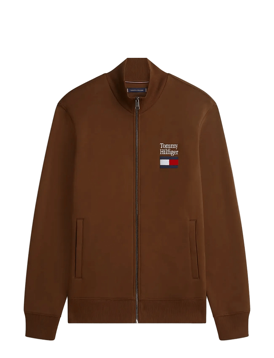 Tommy Hilfiger - TOMMY EMBRO FLAG STAND COLLAR - shop by occasion - legacy brown - 1