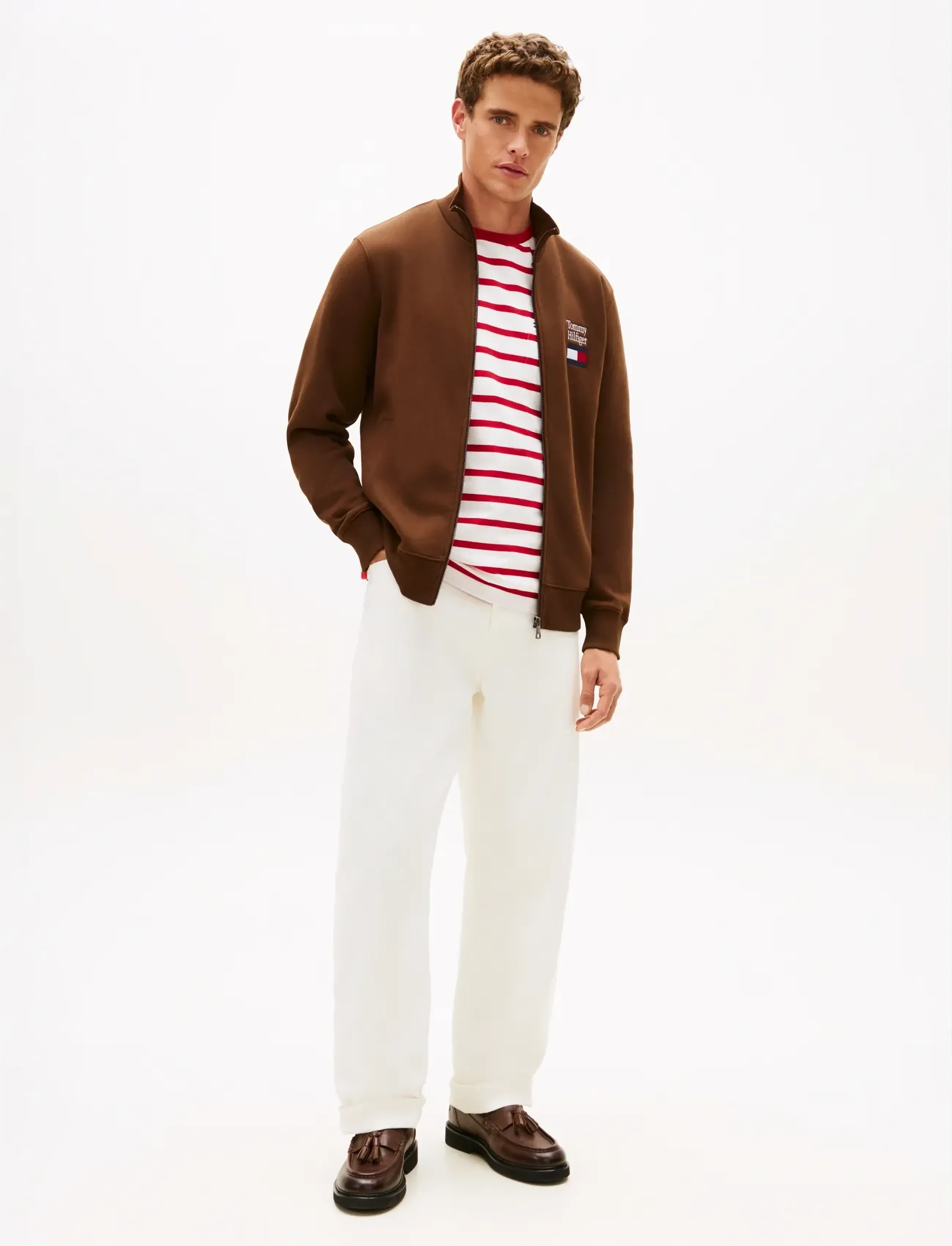 Tommy Hilfiger - TOMMY EMBRO FLAG STAND COLLAR - osta olukorra järgi - legacy brown - 3