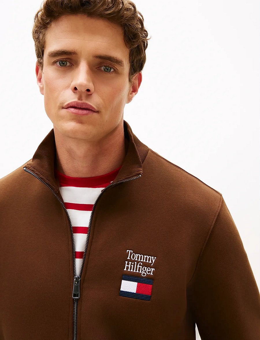 Tommy Hilfiger - TOMMY EMBRO FLAG STAND COLLAR - shop by occasion - legacy brown - 4