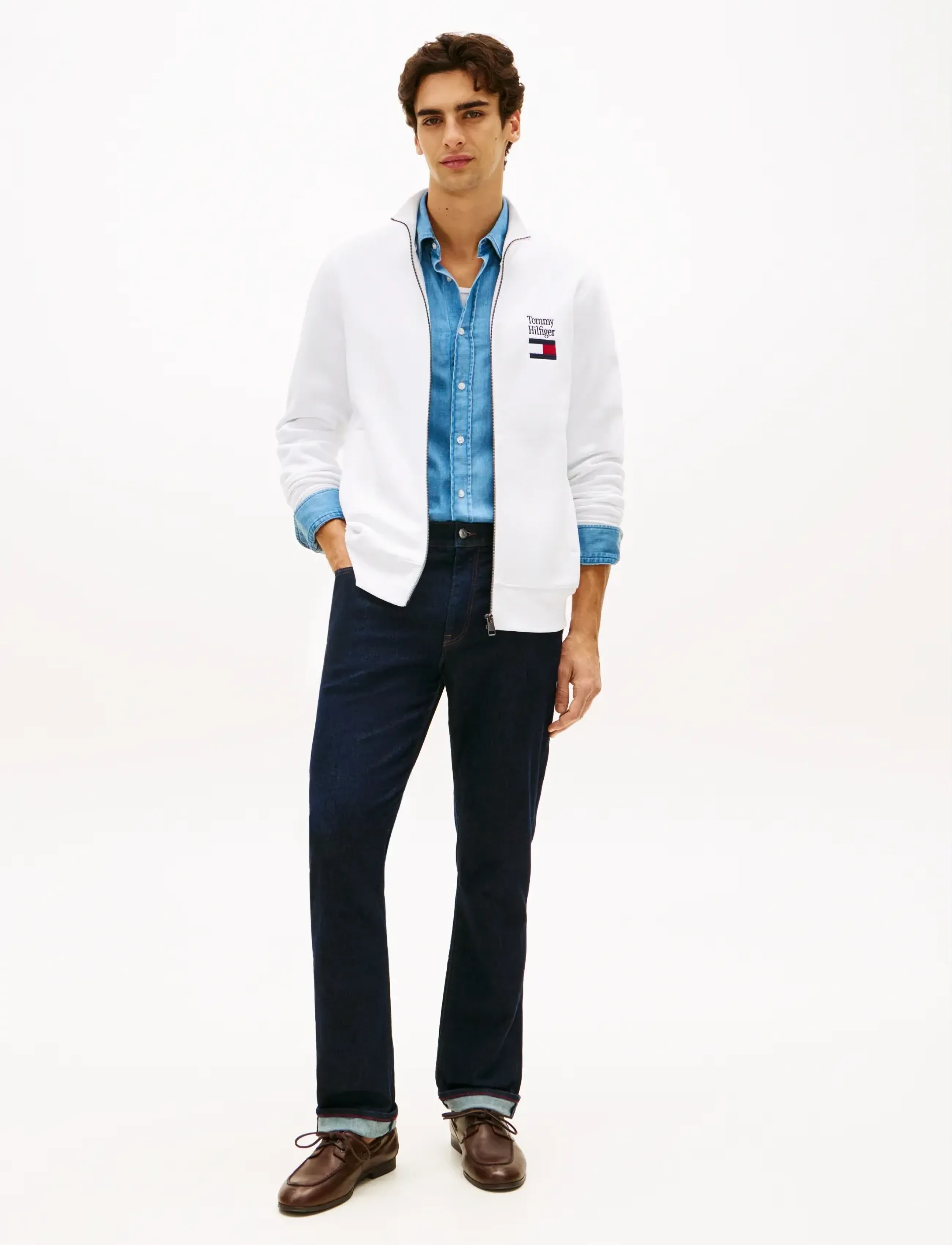 Tommy Hilfiger - TOMMY EMBRO FLAG STAND COLLAR - nach anlass kaufen - white - 3