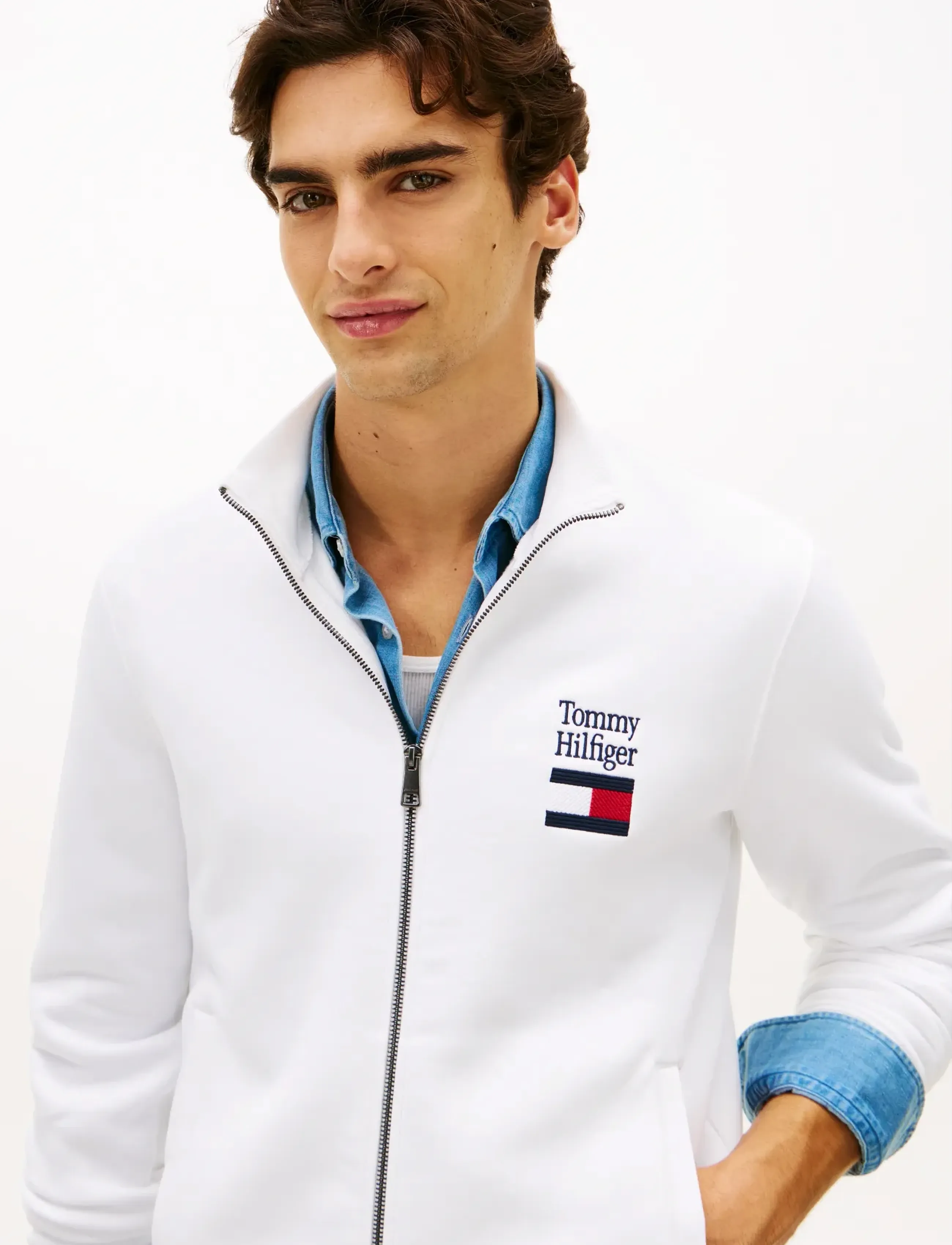 Tommy Hilfiger - TOMMY EMBRO FLAG STAND COLLAR - nach anlass kaufen - white - 4