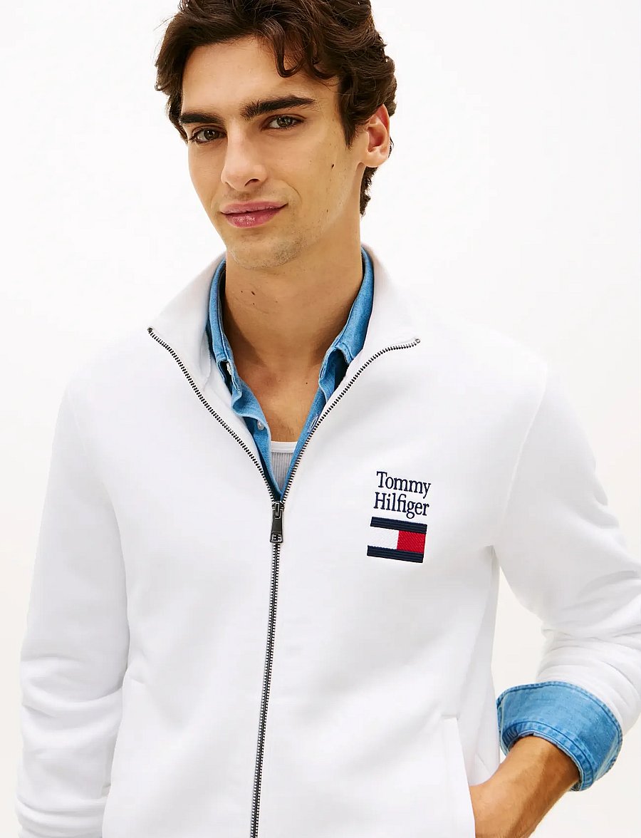 Tommy Hilfiger - TOMMY EMBRO FLAG STAND COLLAR - shop efter anledning - white - 4
