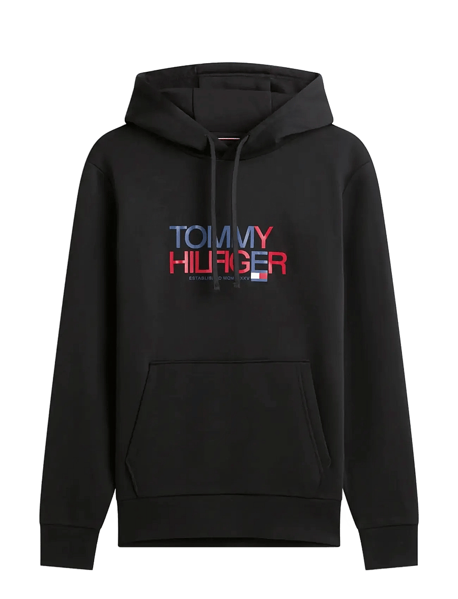 Tommy Hilfiger - BRAND LOVE BIG TEXT HOODY - hoodies - black - 1